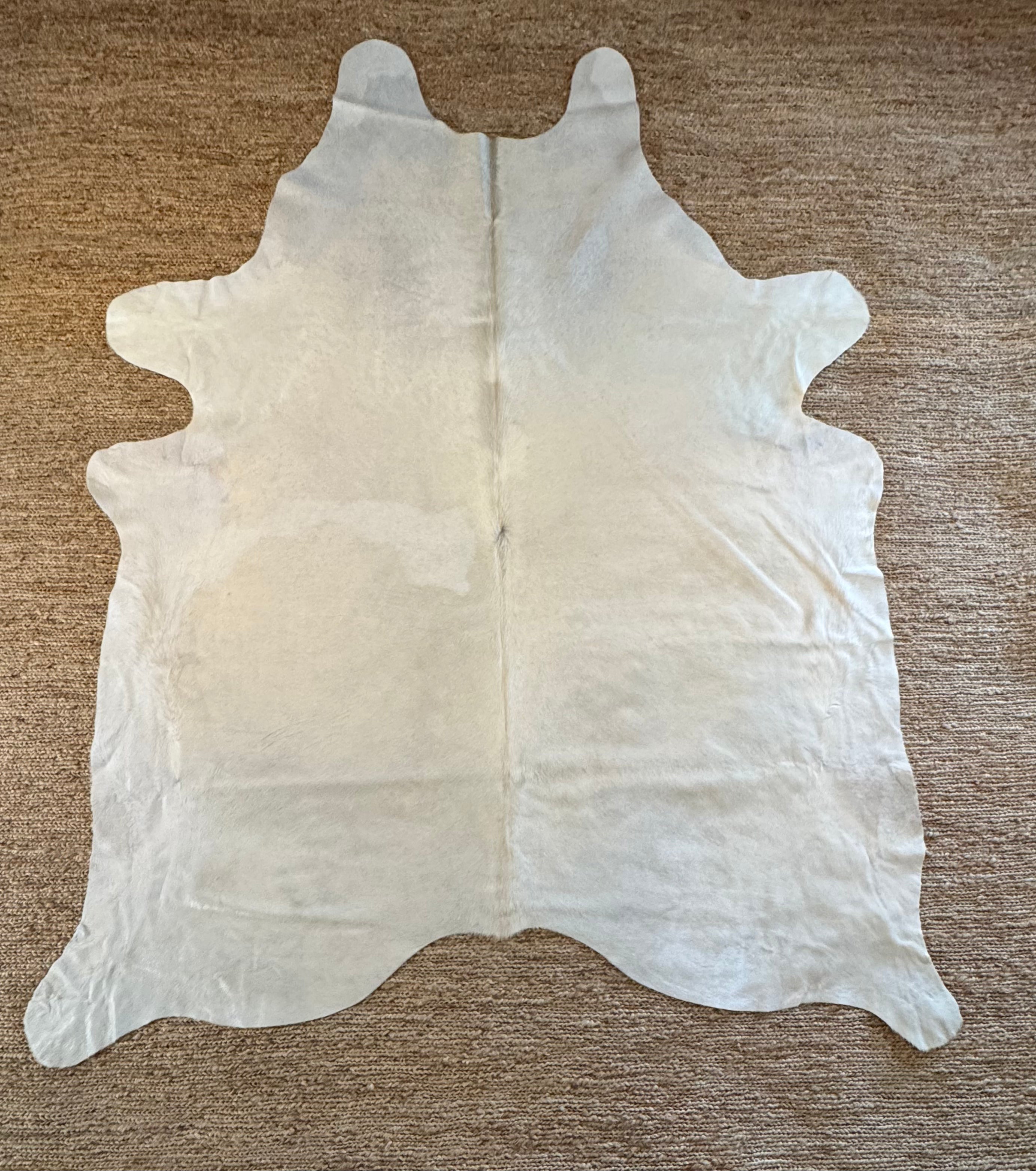 White 6.6x7.7 Large Cowhide Rug