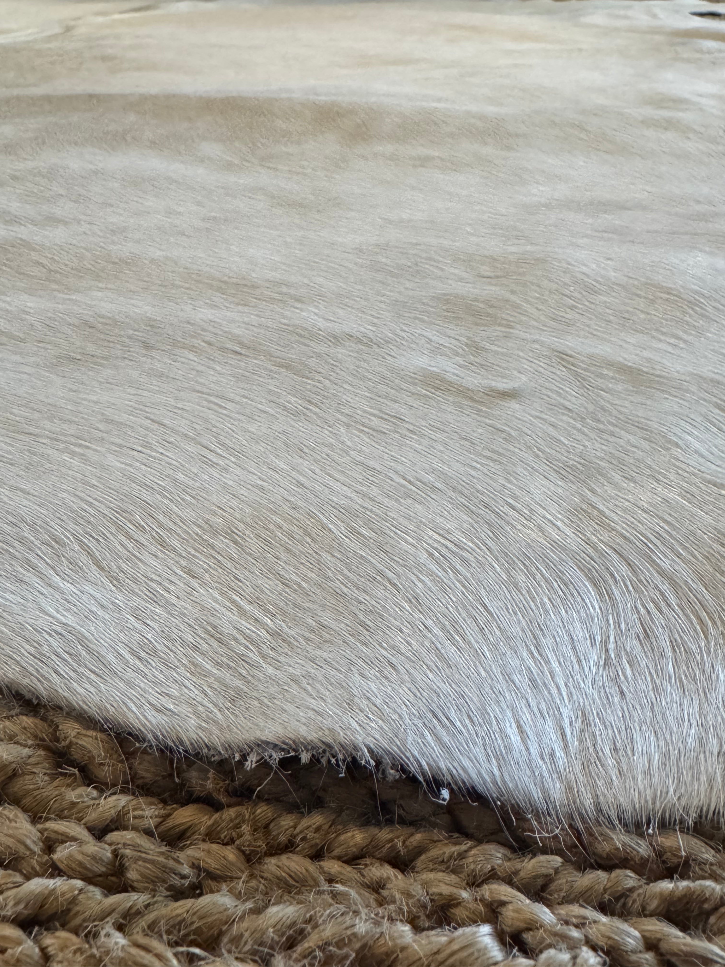 White 6.6x7.7 Large Cowhide Rug