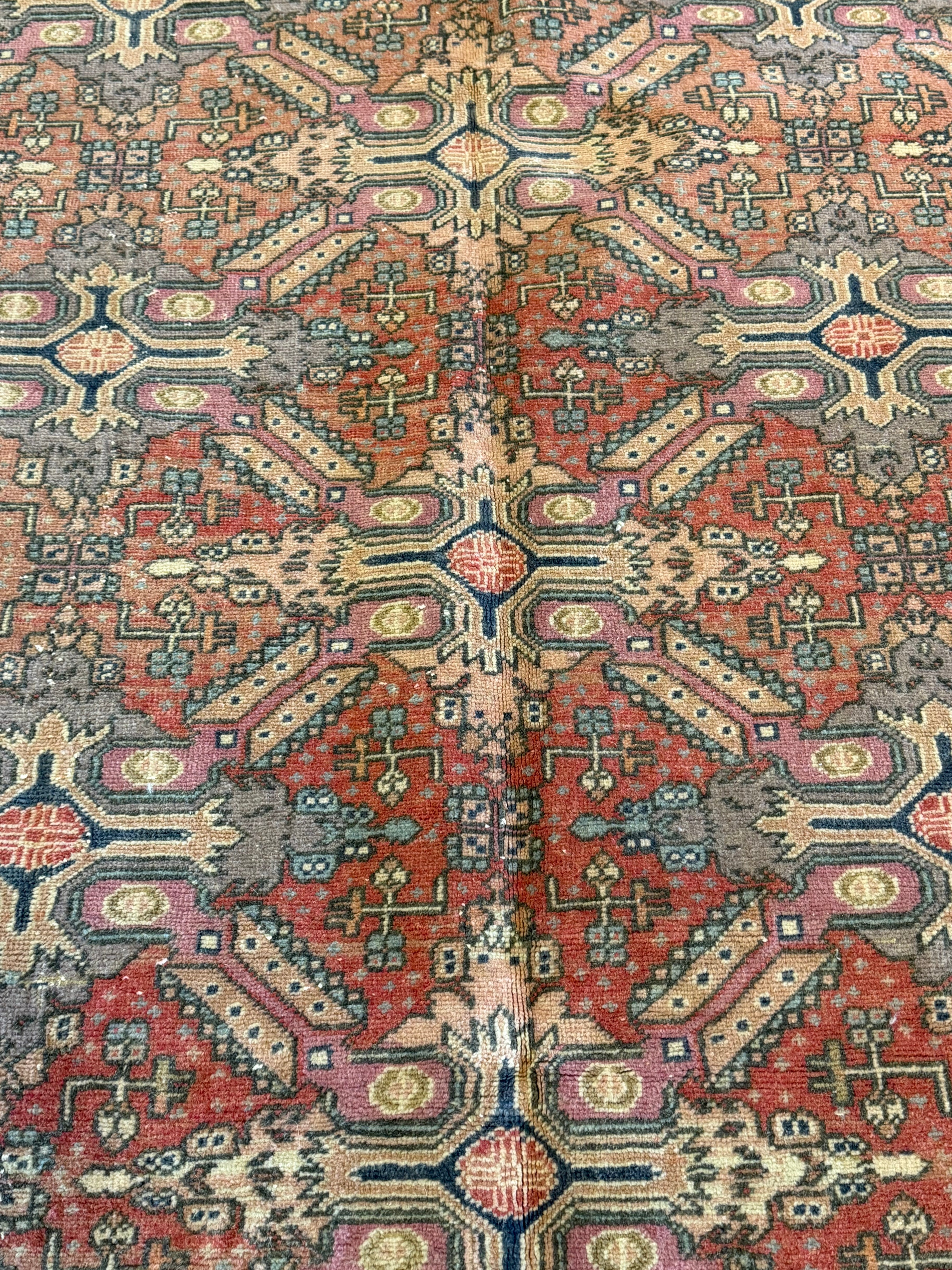 Jenna Griffin 6.6x9.1 Red Hand-Knotted Vintage Turkish Oushak