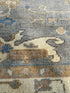 Teri Austin 9x11.9 Grey & Tan Hand-Knotted Oushak
