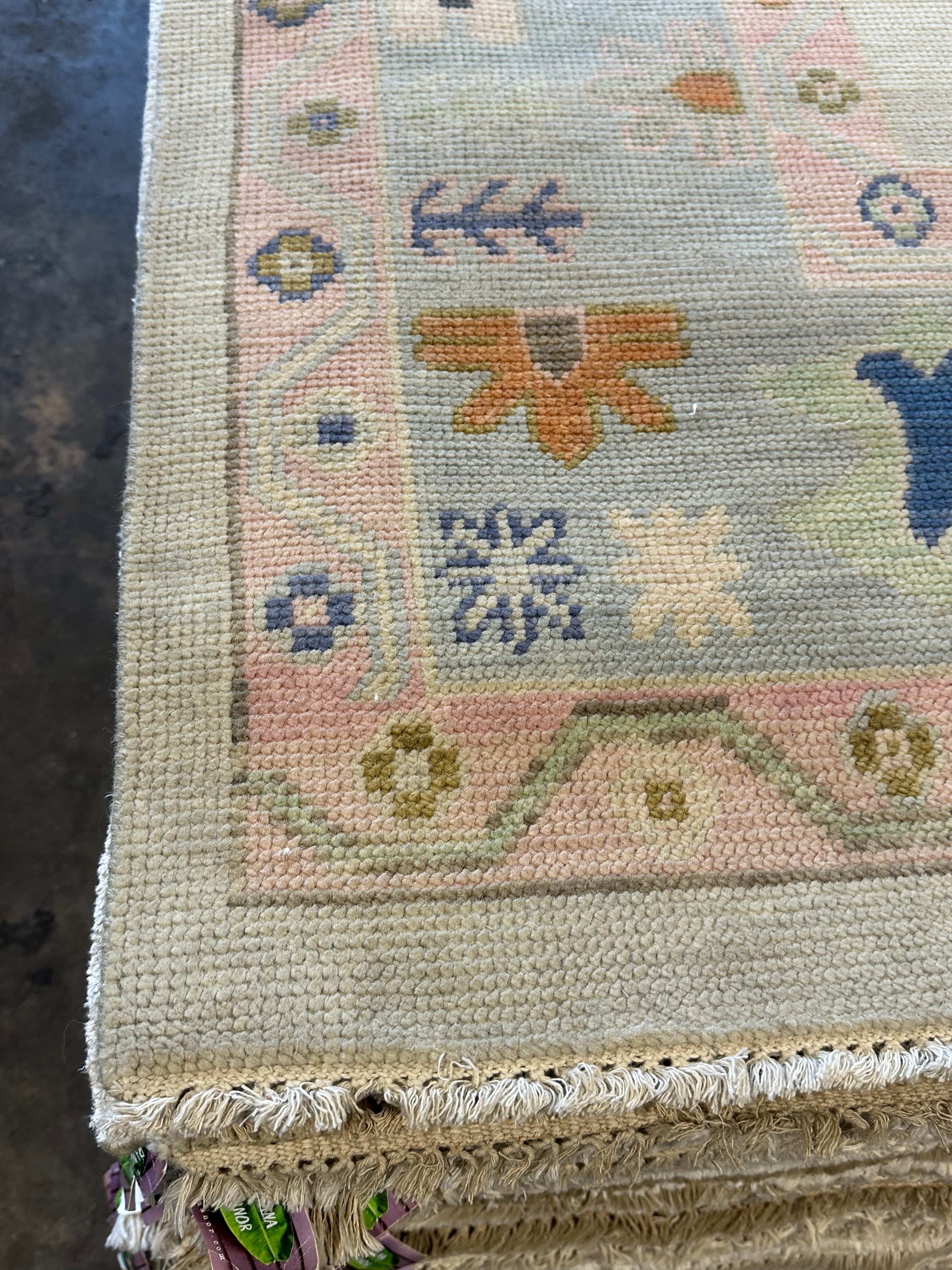 Kathryn Bach 8x10 Multi Color Hand-Knotted Oushak Rug