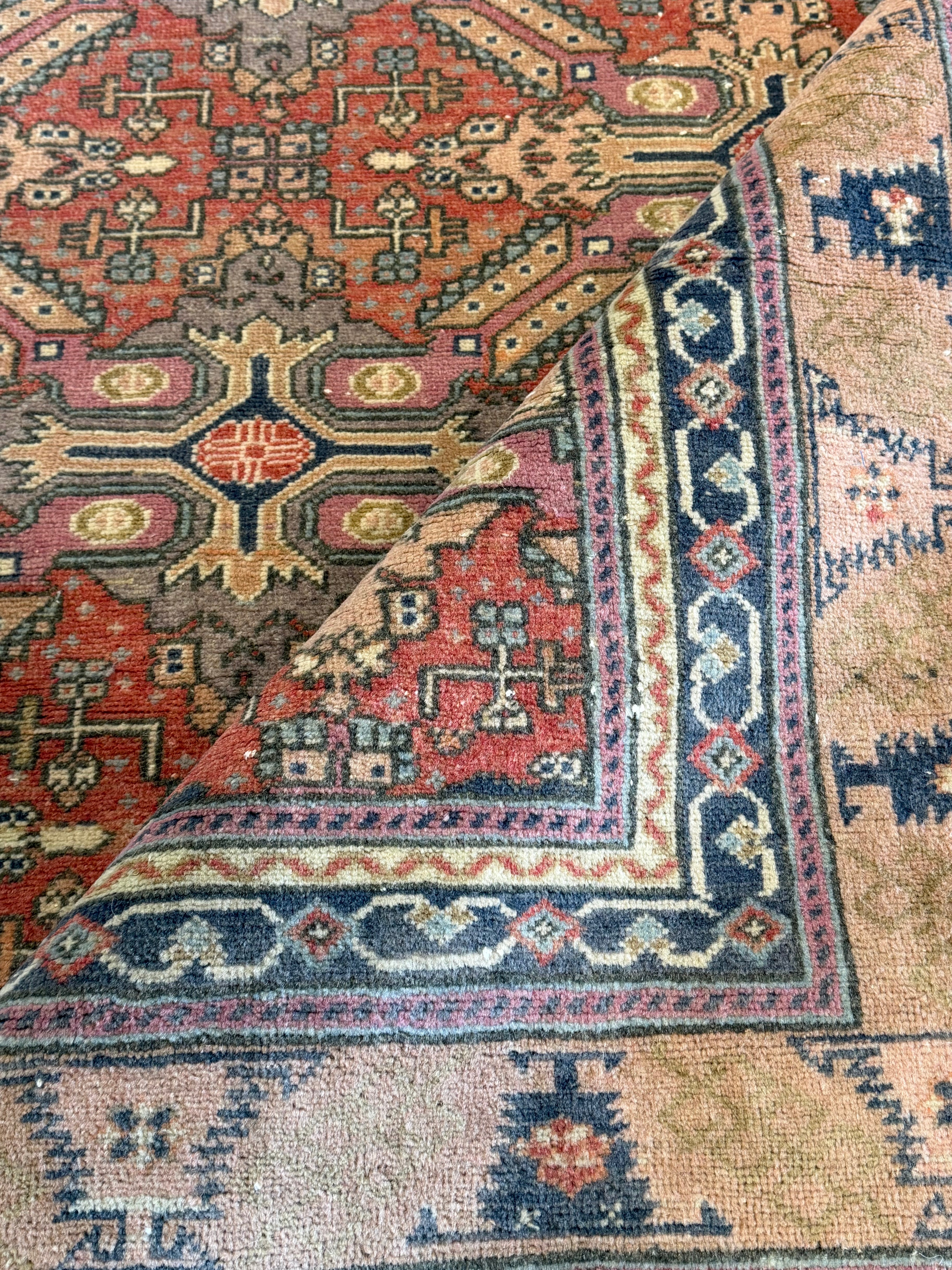 Jenna Griffin 6.6x9.1 Red Hand-Knotted Vintage Turkish Oushak