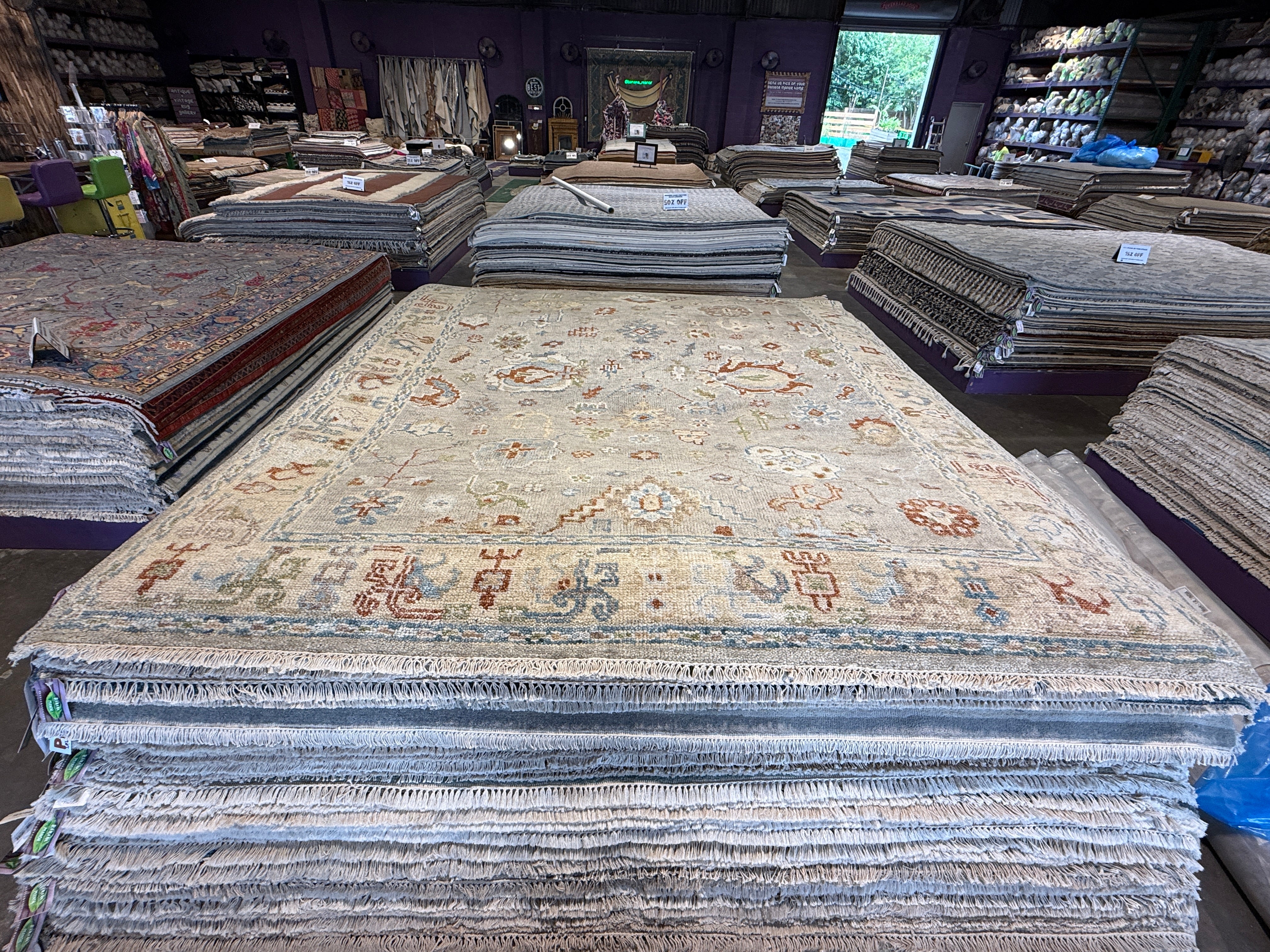 Syrie Maugham 8x10 Grey Hand-Knotted Oushak Rug