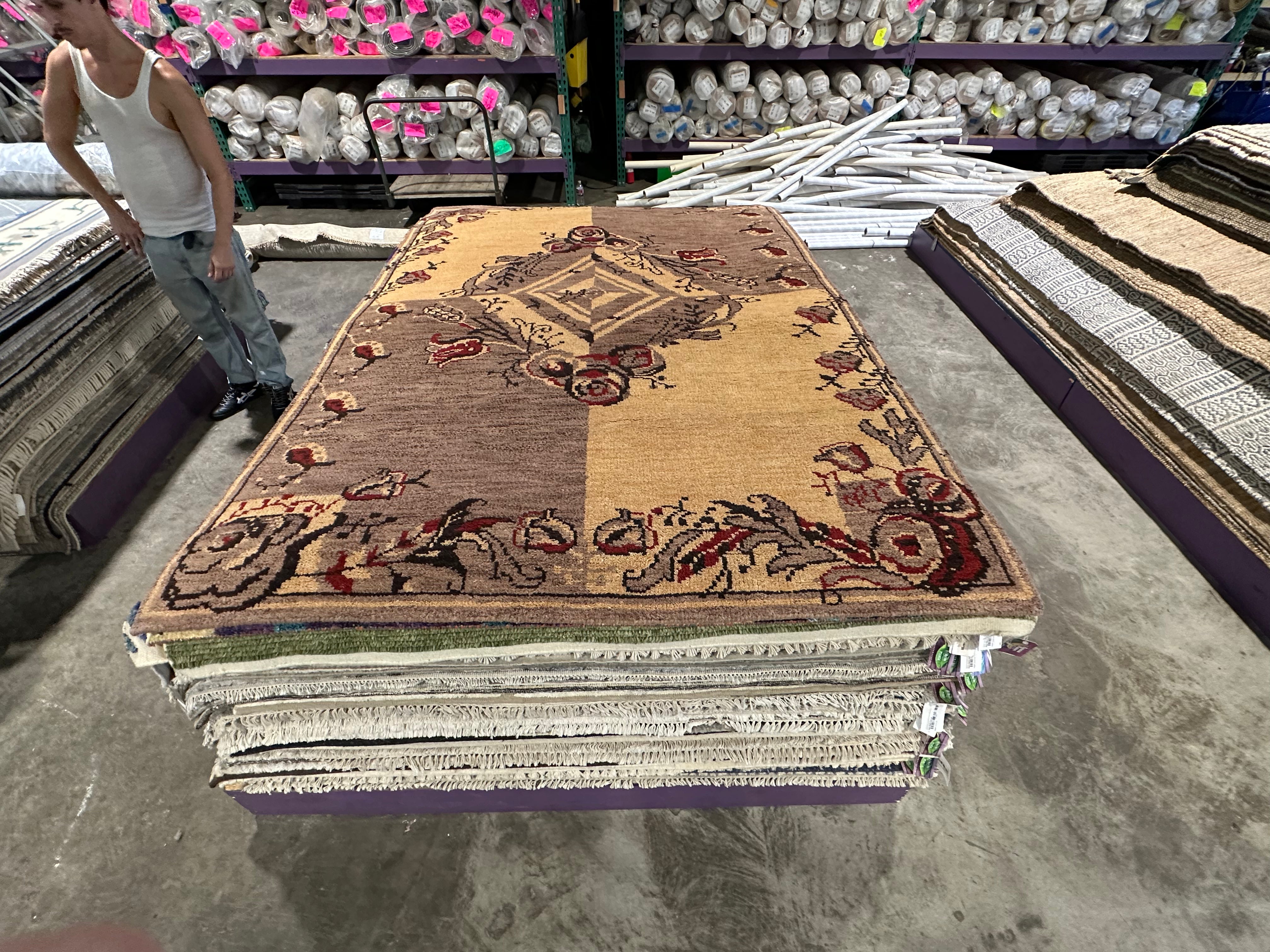 Amy Sherman-Palladino 6x9 Grey Hand-Knotted Oushak Rug