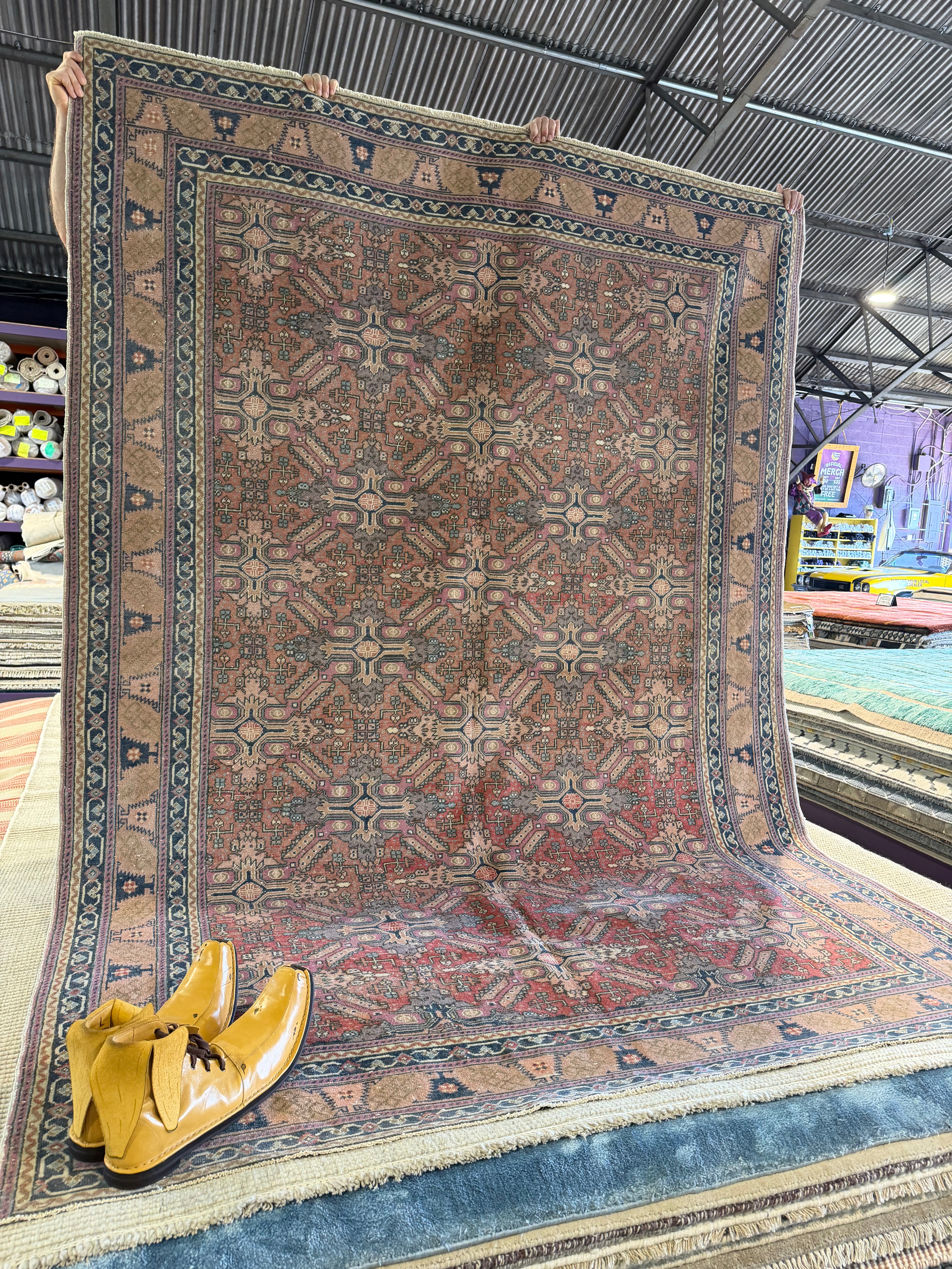 Jenna Griffin 6.6x9.1 Red Hand-Knotted Vintage Turkish Oushak