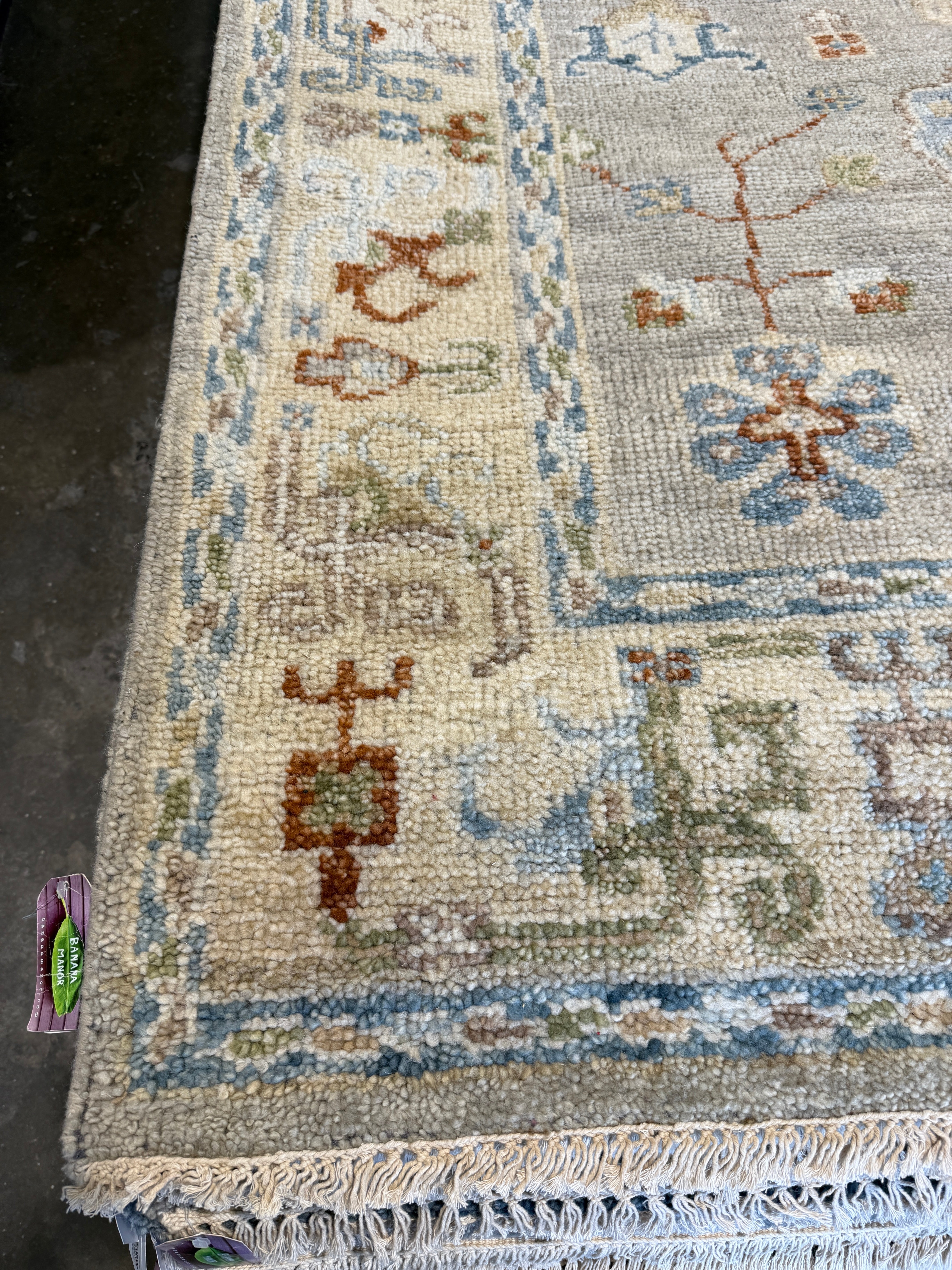 Syrie Maugham 8x10 Grey Hand-Knotted Oushak Rug