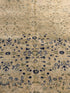 Bella Kirchhoff 6.5x9.8 Cream and Blue Hand-Knotted Vintage Turkish Oushak