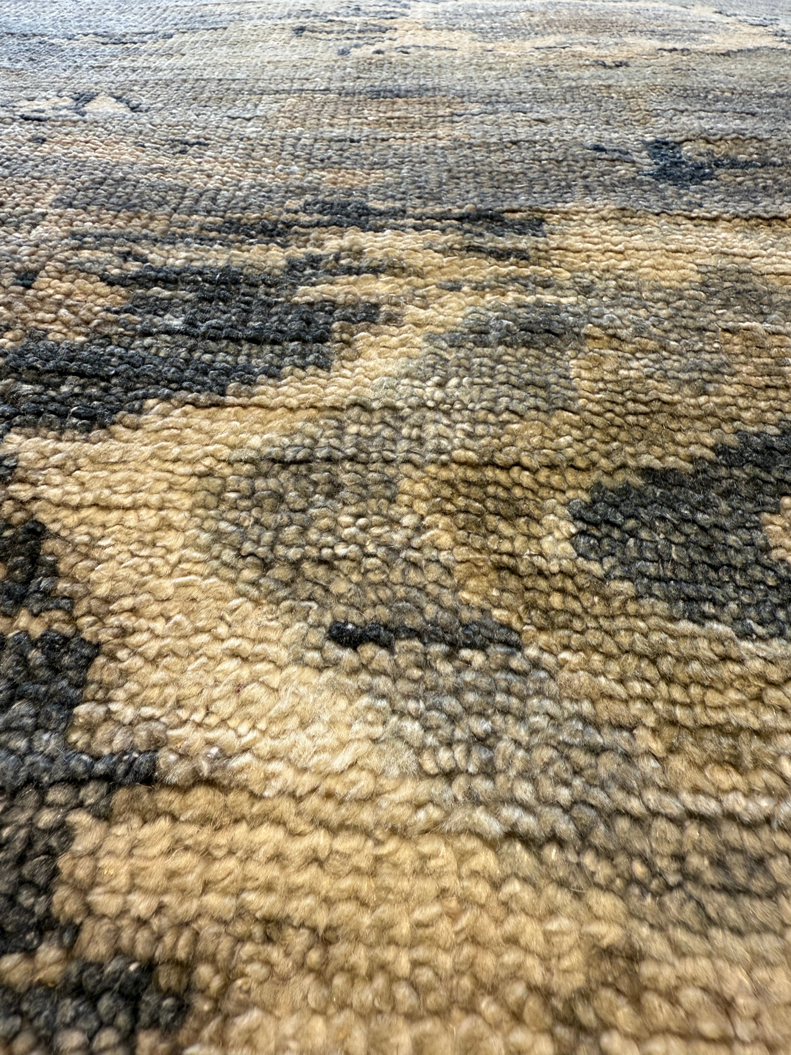 Kahi Lee 8x10 Tan and Grey Hand-Knotted Oushak Rug