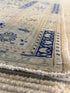 Bella Kirchhoff 6.5x9.8 Cream and Blue Hand-Knotted Vintage Turkish Oushak