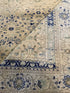 Bella Kirchhoff 6.5x9.8 Cream and Blue Hand-Knotted Vintage Turkish Oushak