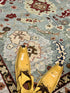 Olivia Newton-John 8x10 Light Blue Hand-Knotted Oushak Rug