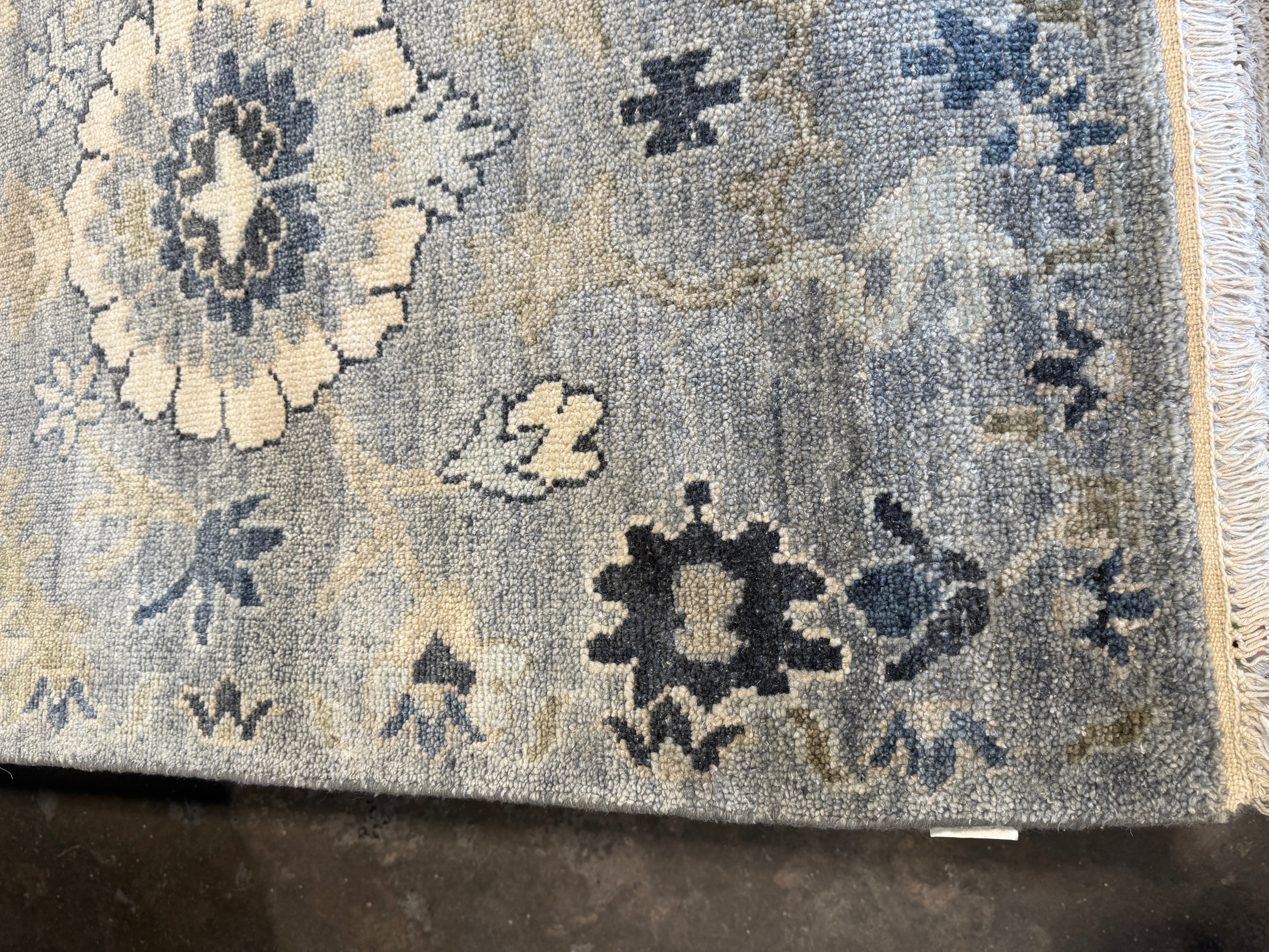 Kahi Lee 8x10 Tan and Grey Hand-Knotted Oushak Rug