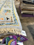Caroline Aaron 3.3x5 Light Blue Hand-Knotted Oushak Rug