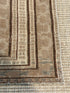 Mia Jane 4.9x4.9 Beige and Brown Hand-Knotted Vintage Turkish Oushak