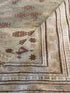 Mia Jane 4.9x4.9 Beige and Brown Hand-Knotted Vintage Turkish Oushak