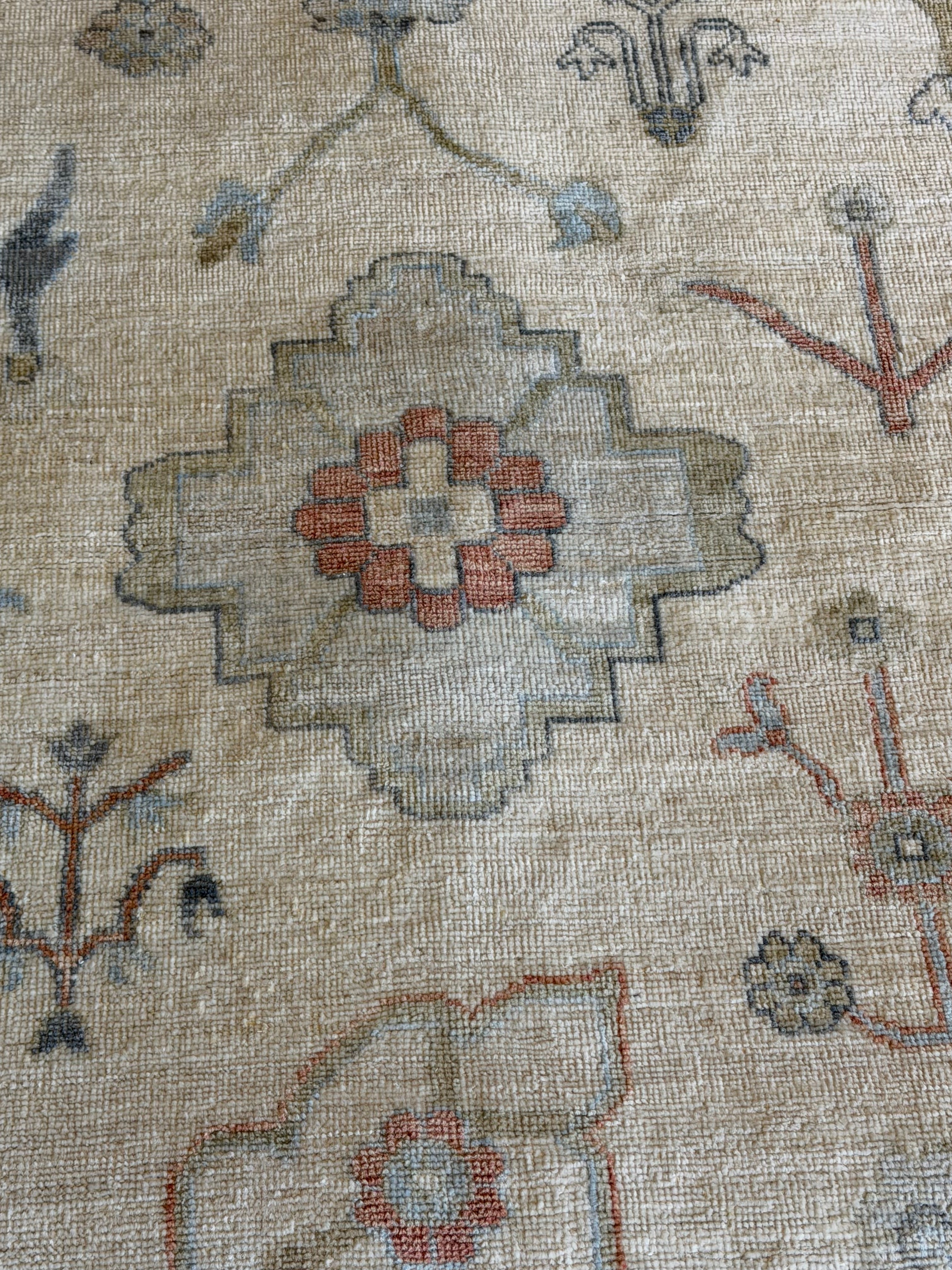 Jackie Barrett 10x14 Ivory Hand-Knotted Afghani Oushak