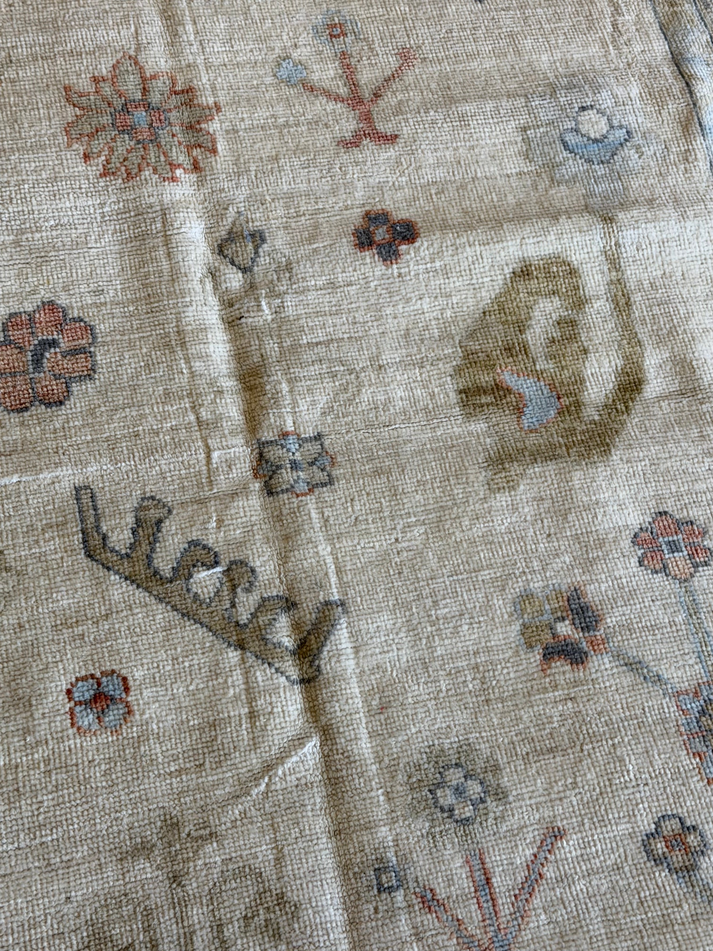 Jackie Barrett 10x14 Ivory Hand-Knotted Afghani Oushak