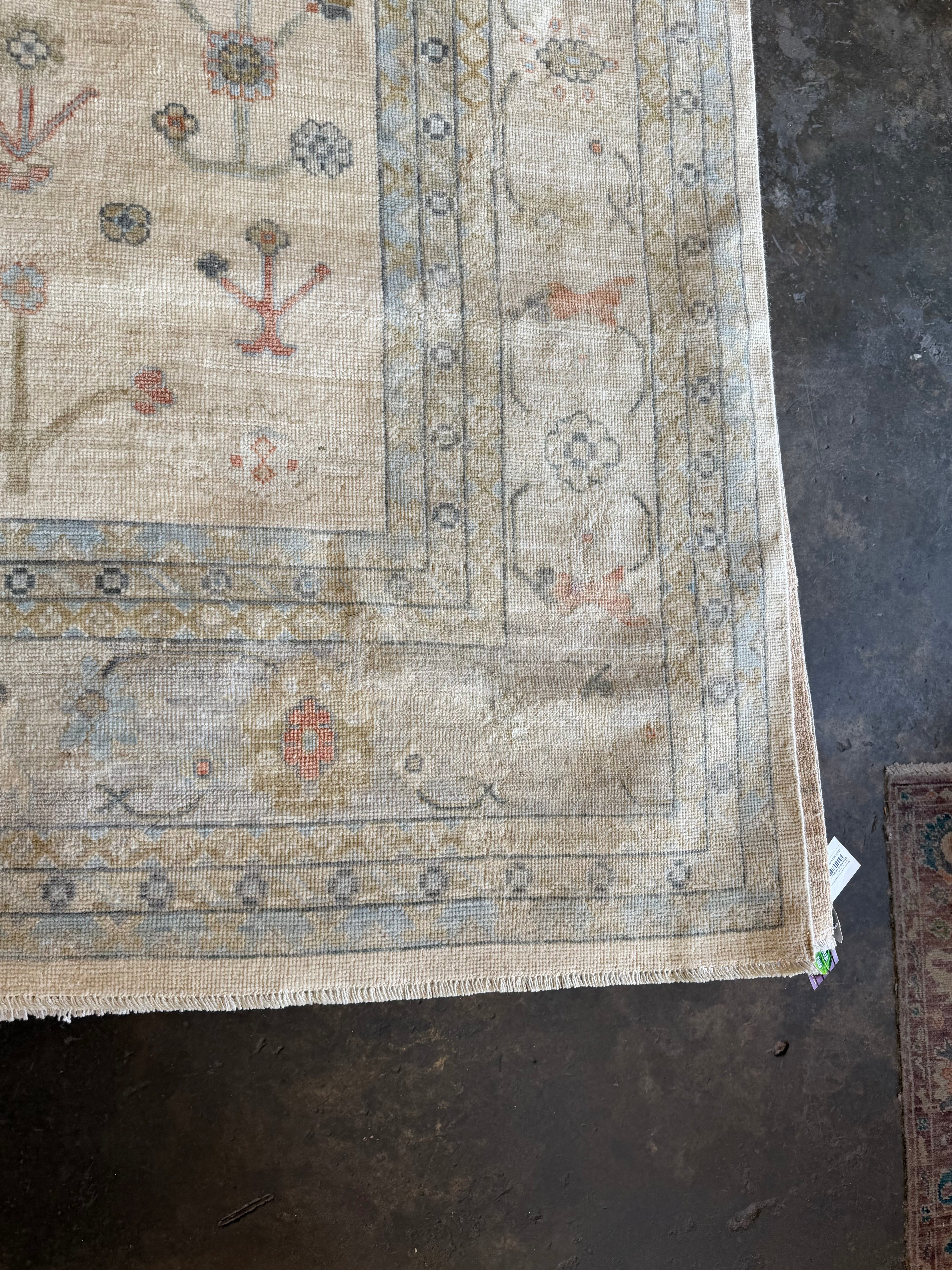 Jackie Barrett 10x14 Ivory Hand-Knotted Afghani Oushak