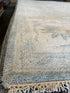 Glynis Barber 8x10.3 Hand-Knotted Oushak Rug Aqua and Tan