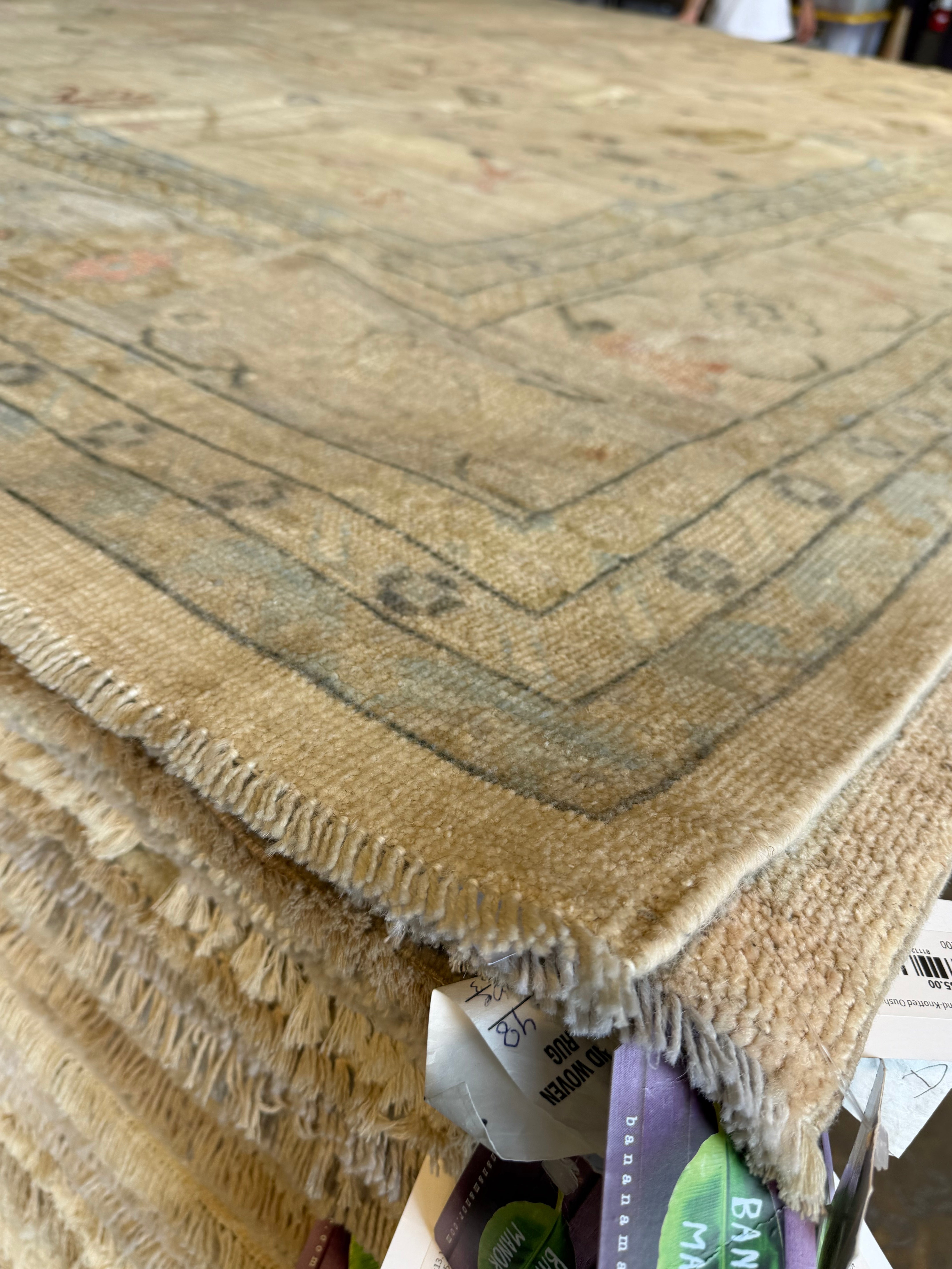 Jackie Barrett 10x14 Ivory Hand-Knotted Afghani Oushak