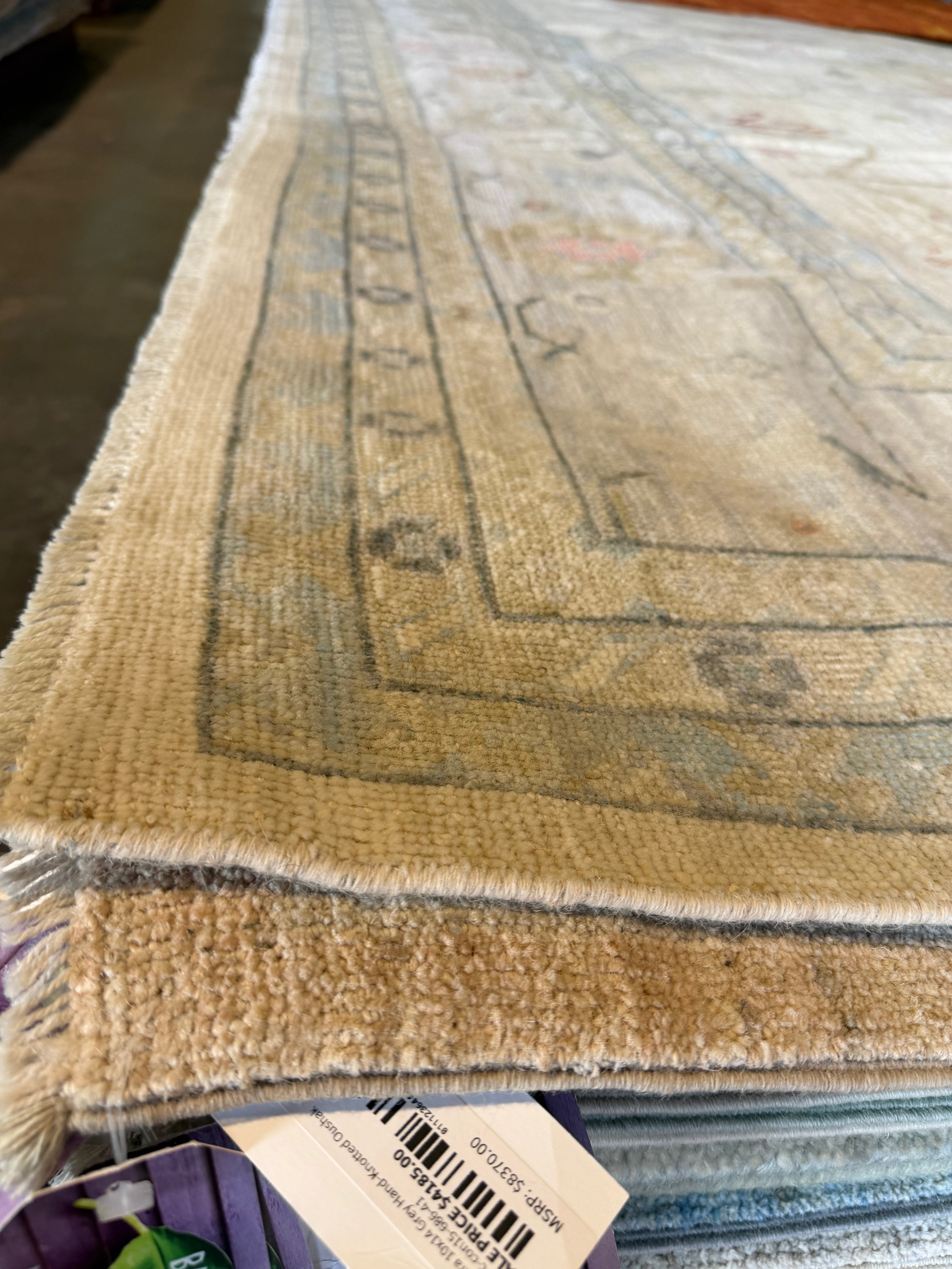 Jackie Barrett 10x14 Ivory Hand-Knotted Afghani Oushak