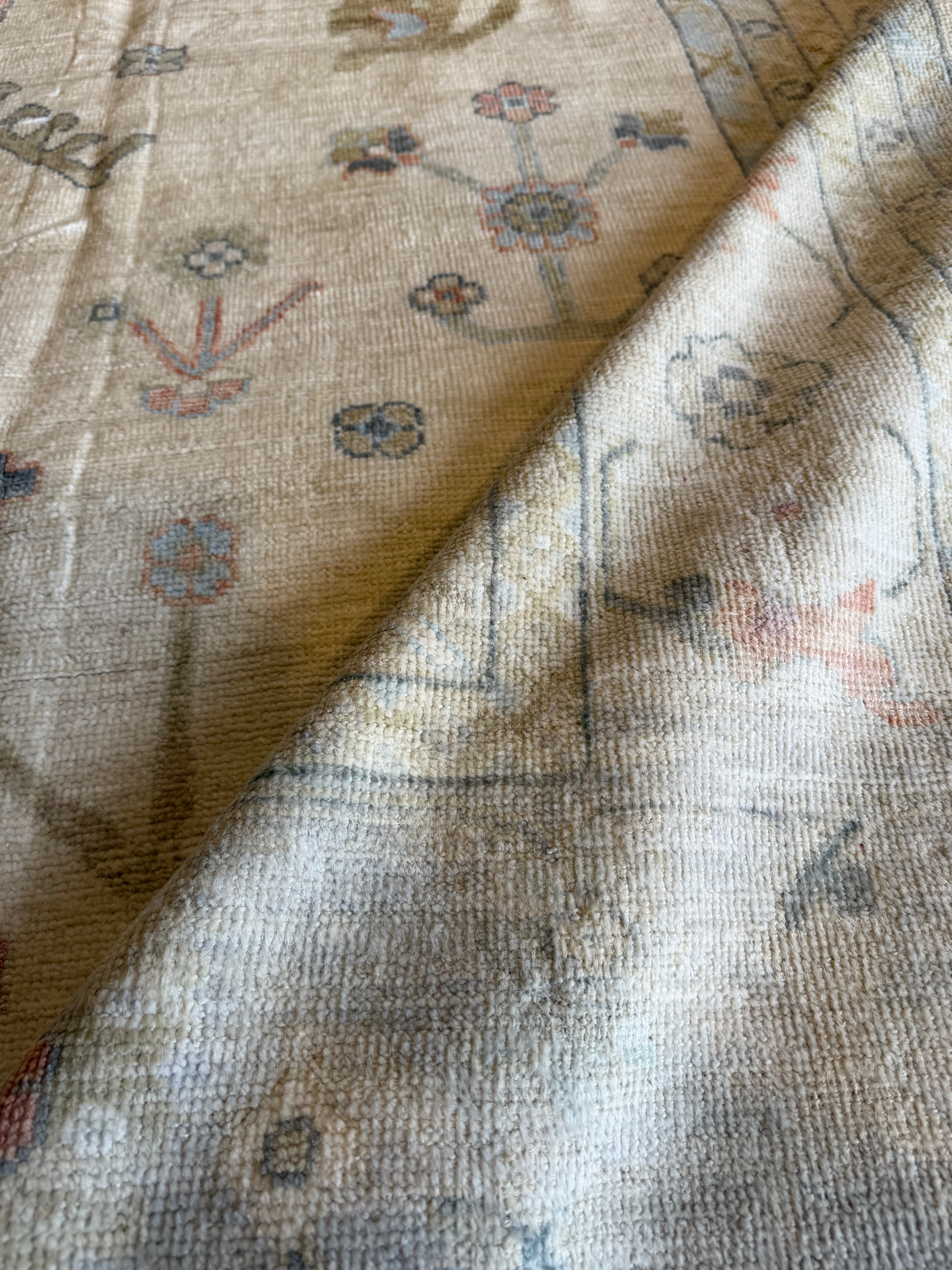 Jackie Barrett 10x14 Ivory Hand-Knotted Afghani Oushak