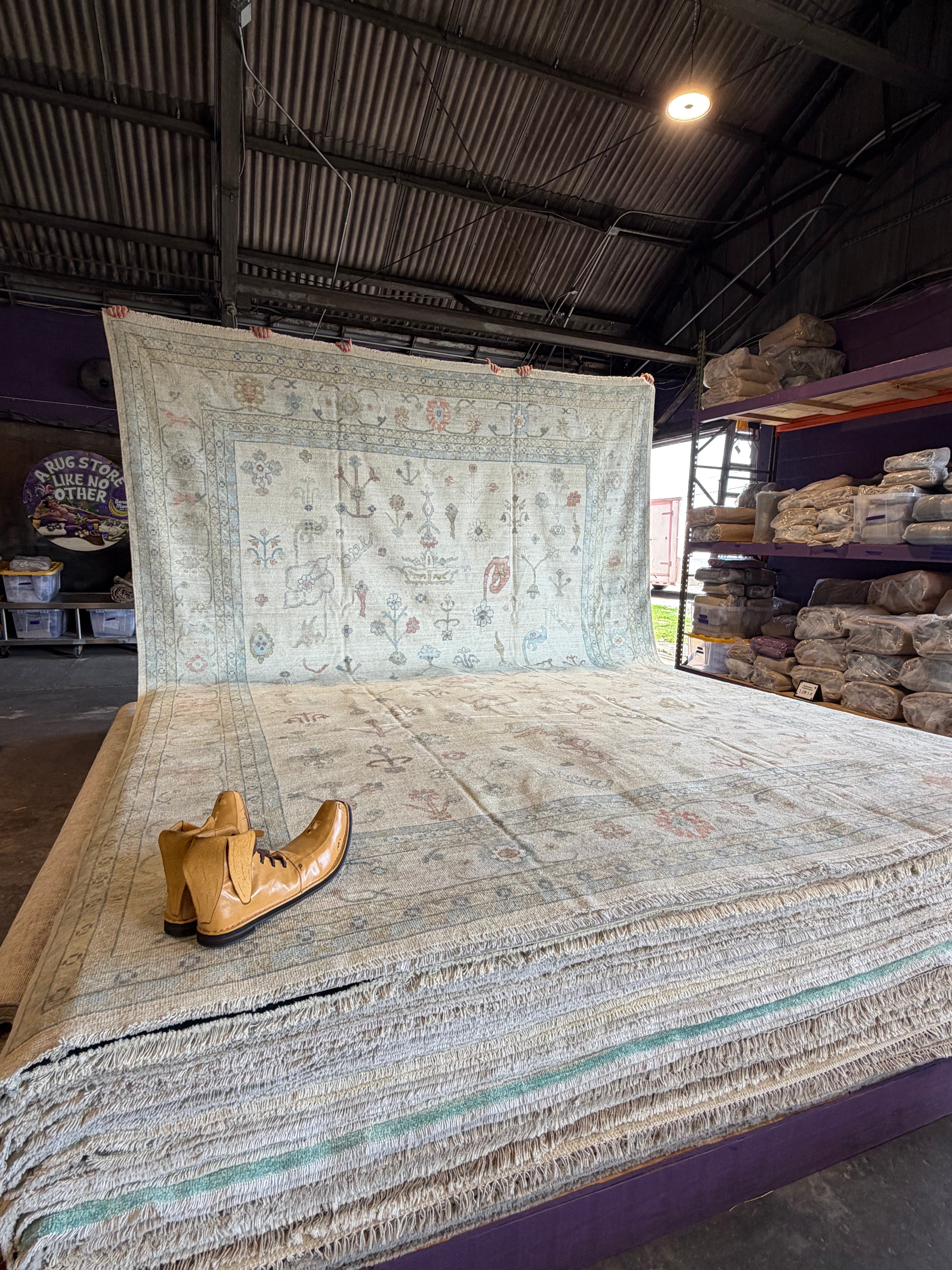 Jackie Barrett 10x14 Ivory Hand-Knotted Afghani Oushak