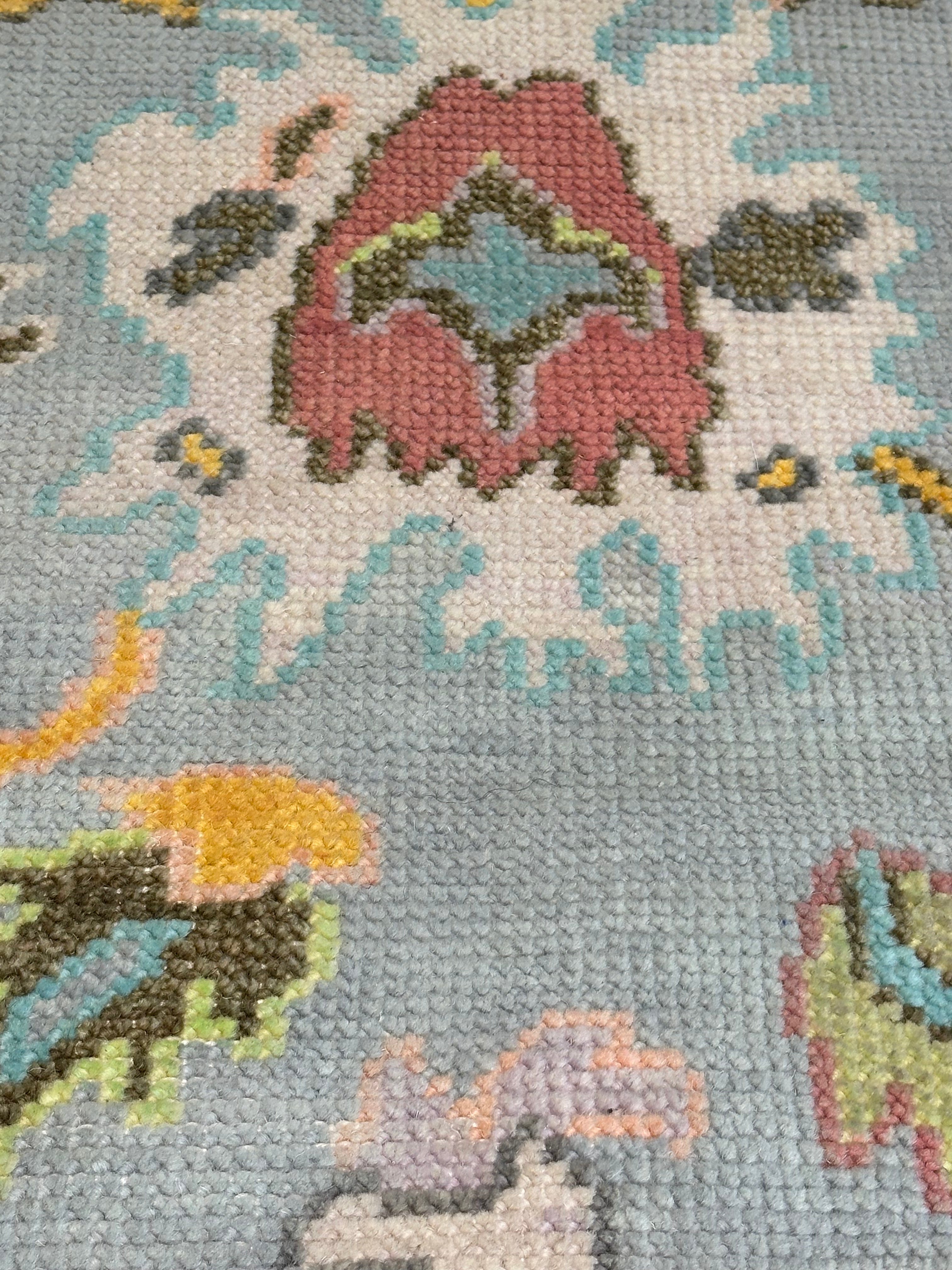 Moyra Bore 5.3x7 Multi Color Hand-Knotted Oushak Rug