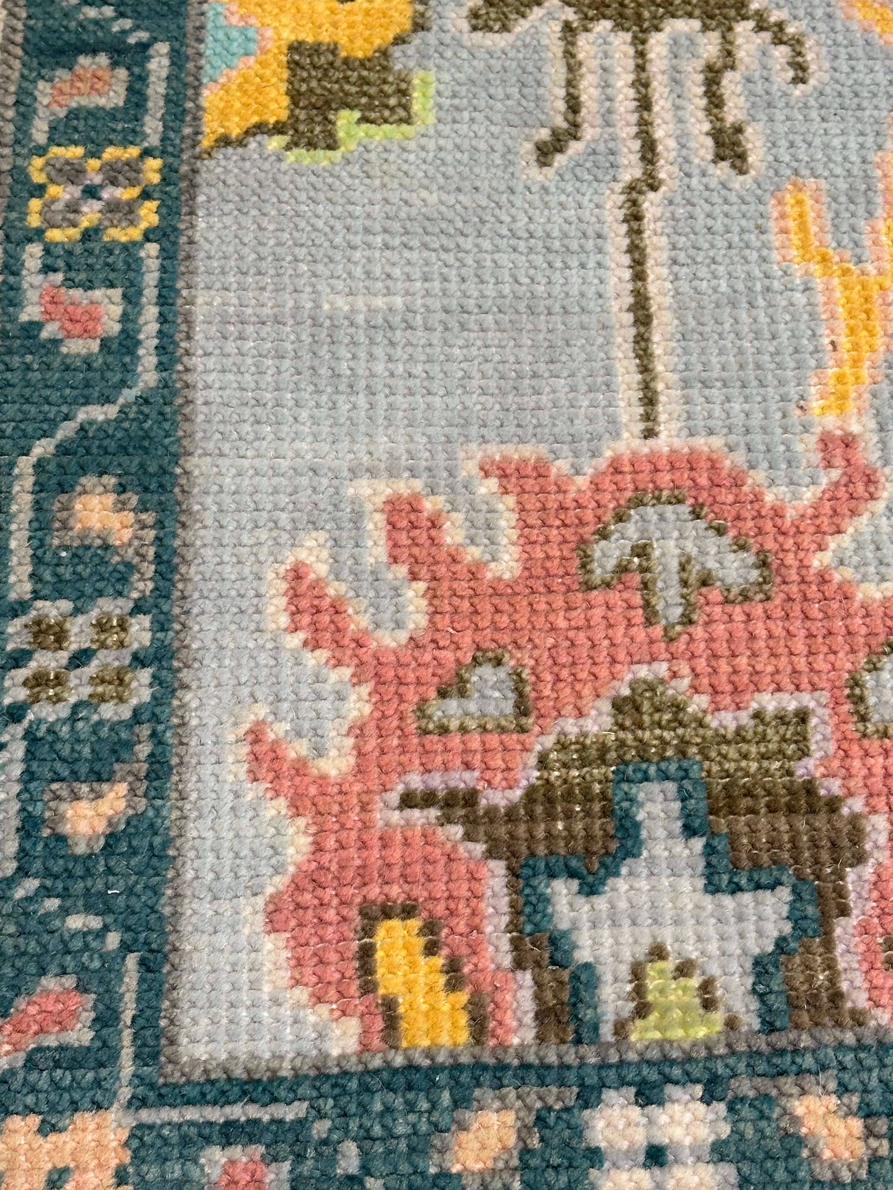 Moyra Bore 5.3x7 Multi Color Hand-Knotted Oushak Rug