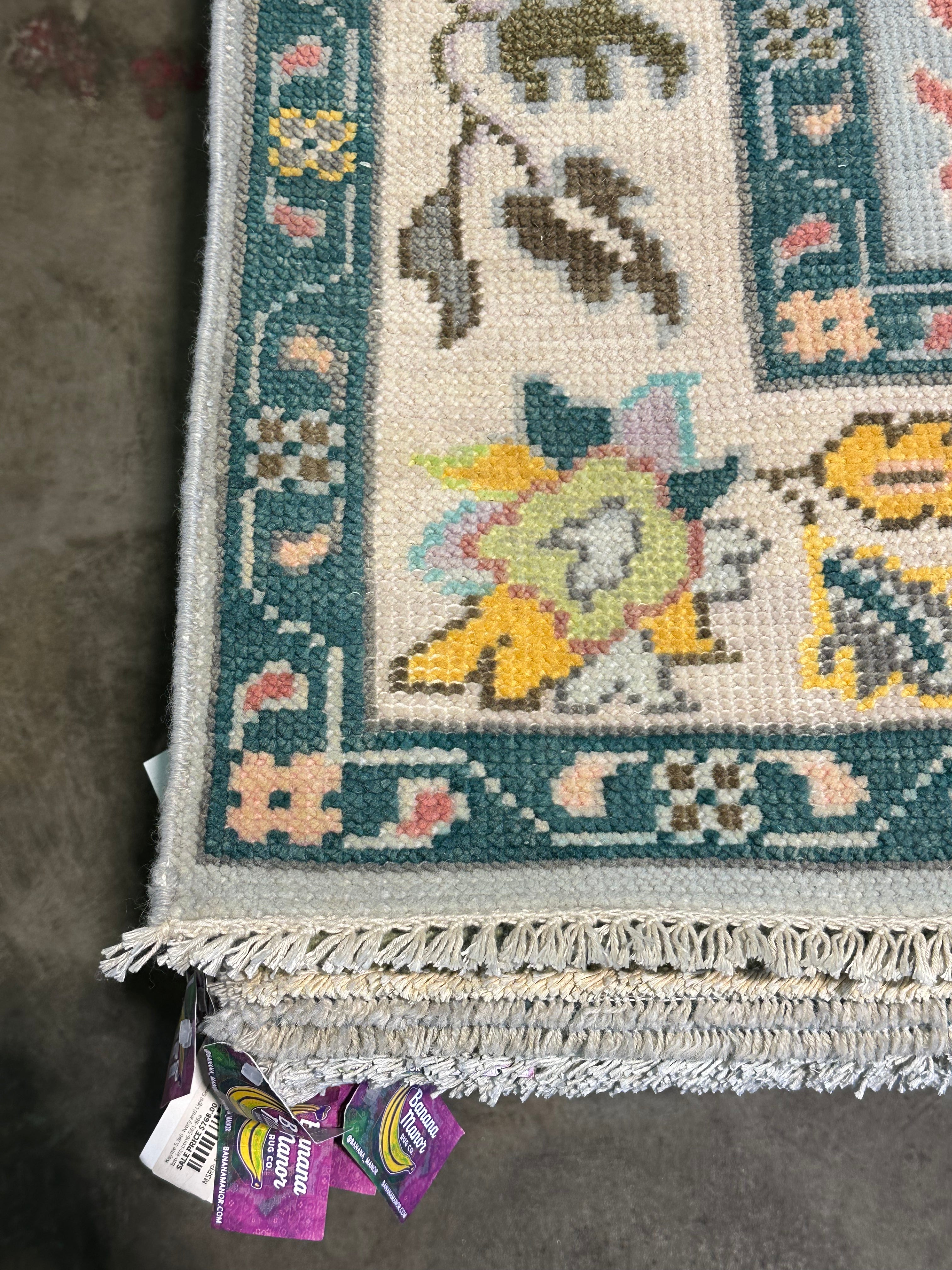 Moyra Bore 5.3x7 Multi Color Hand-Knotted Oushak Rug