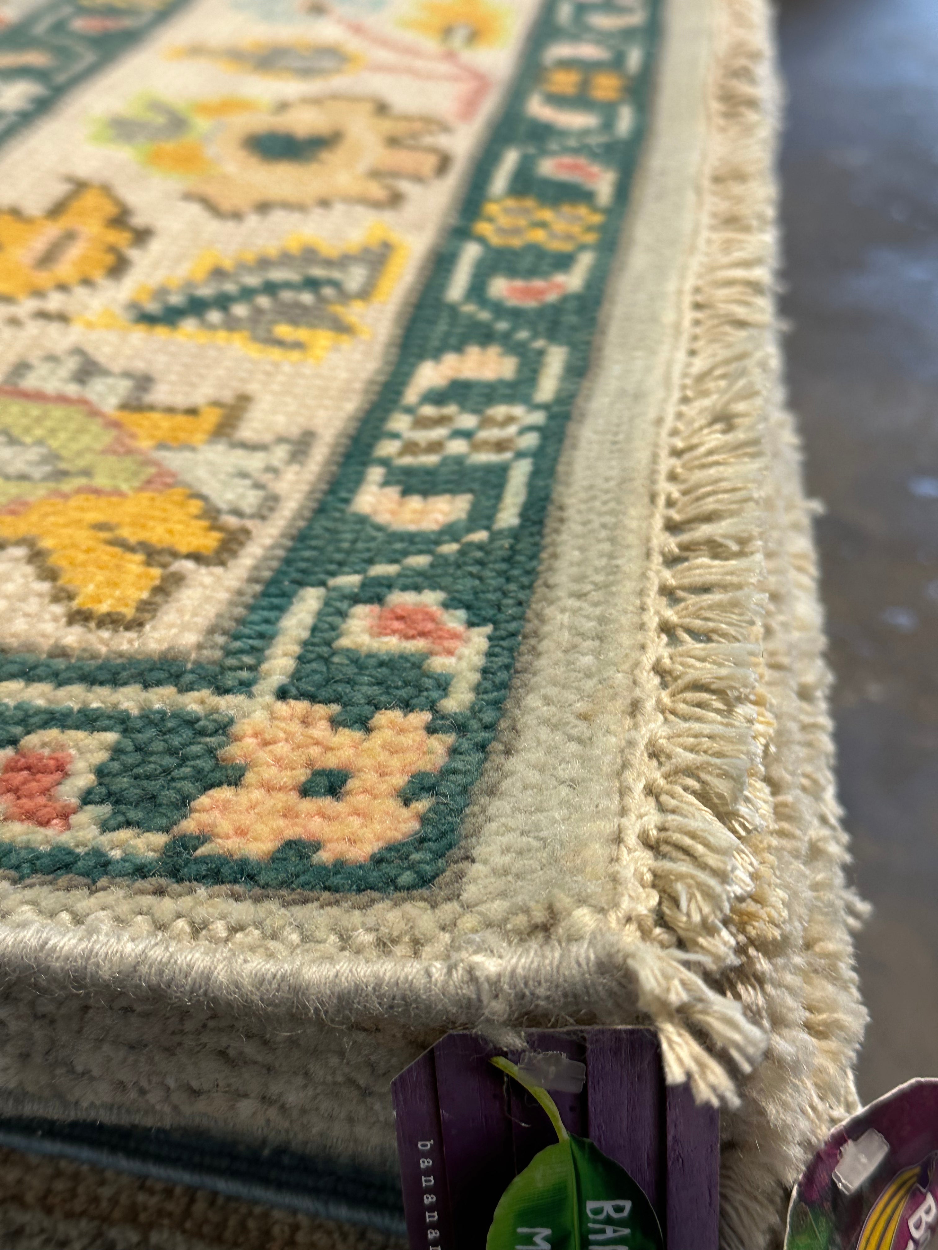 Moyra Bore 5.3x7 Multi Color Hand-Knotted Oushak Rug