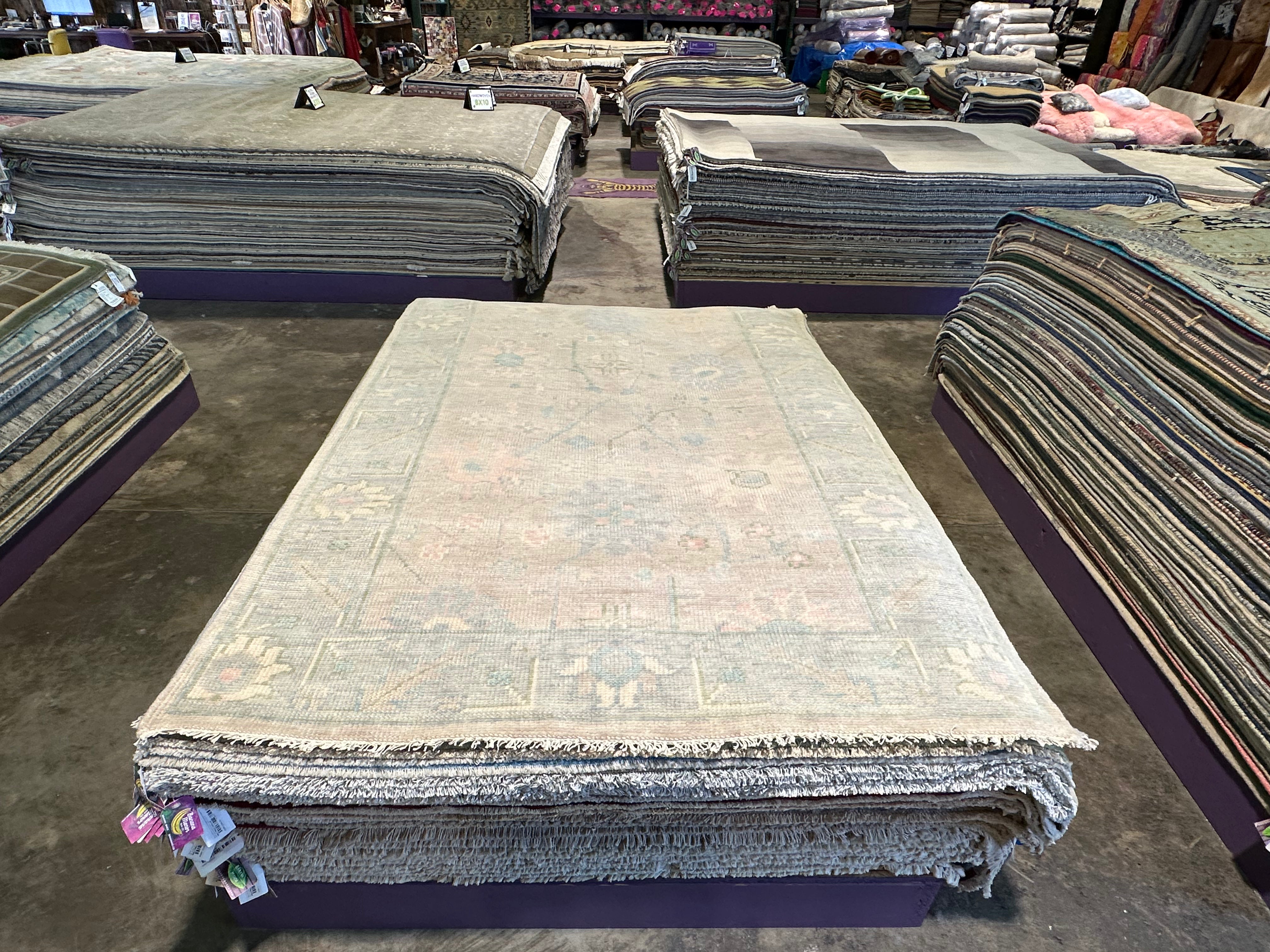 Ellen Thunder 5x8 Grey Hand-Knotted Oushak Rug