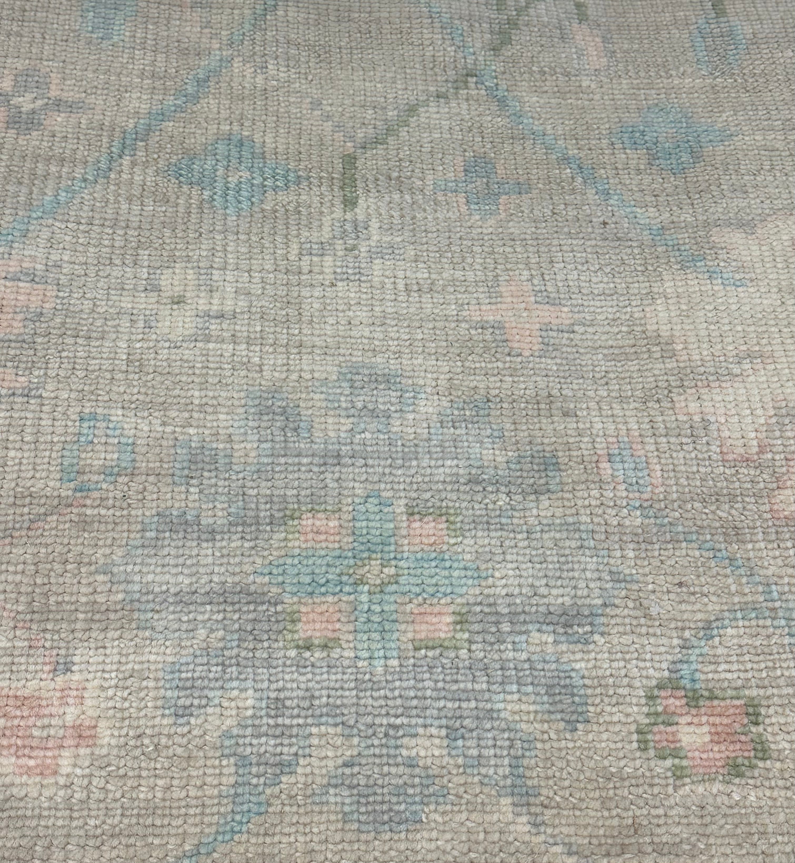 Ellen Thunder 5x8 Grey Hand-Knotted Oushak Rug