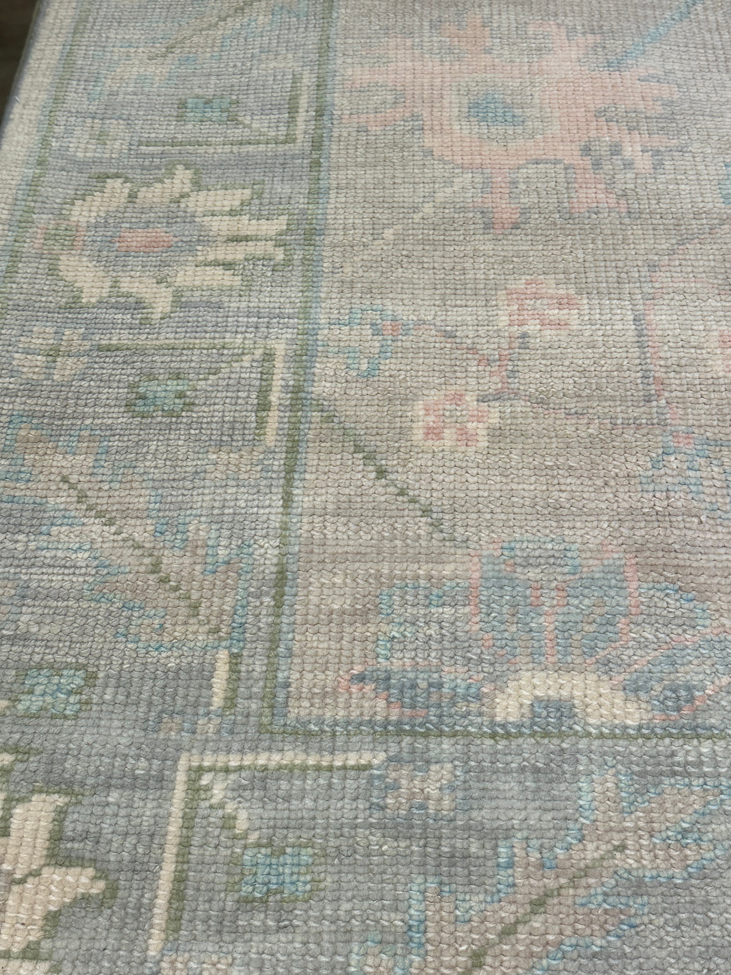 Ellen Thunder 5x8 Grey Hand-Knotted Oushak Rug
