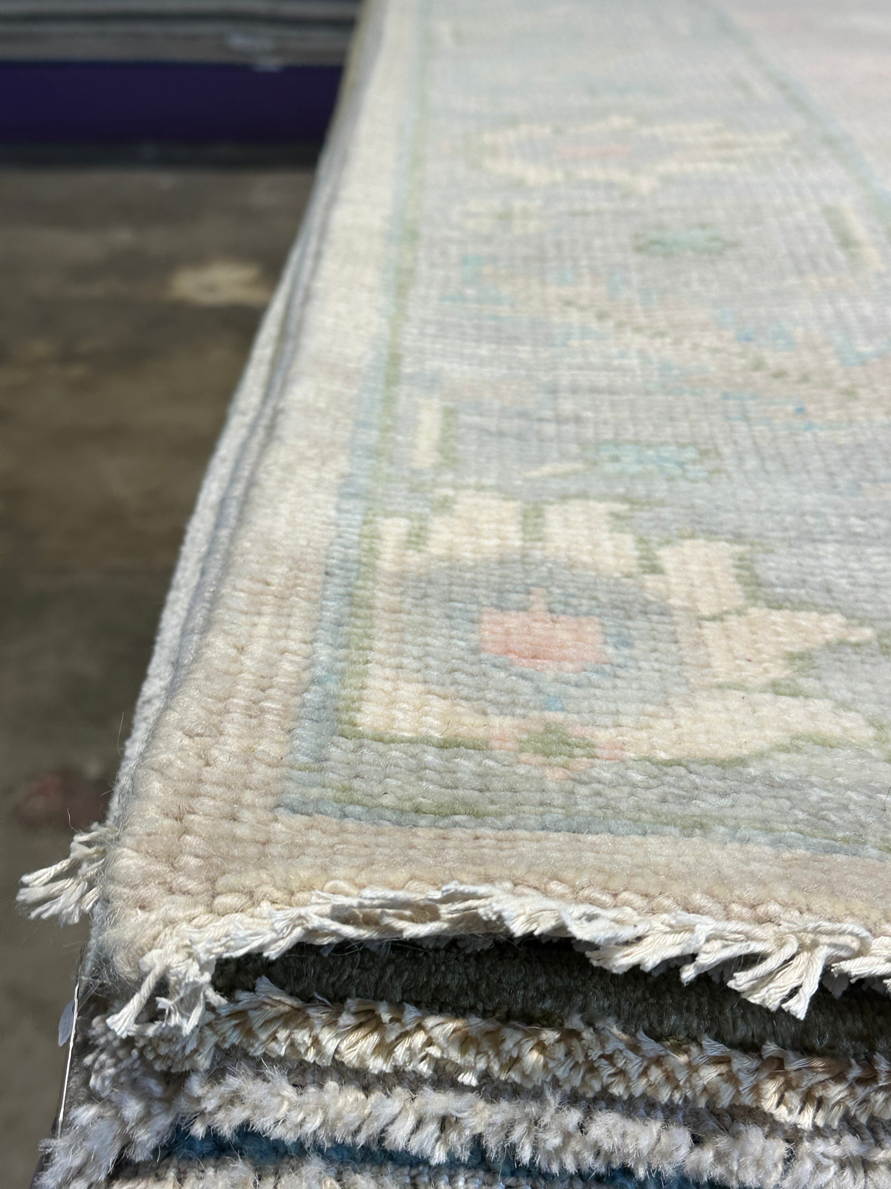 Ellen Thunder 5x8 Grey Hand-Knotted Oushak Rug