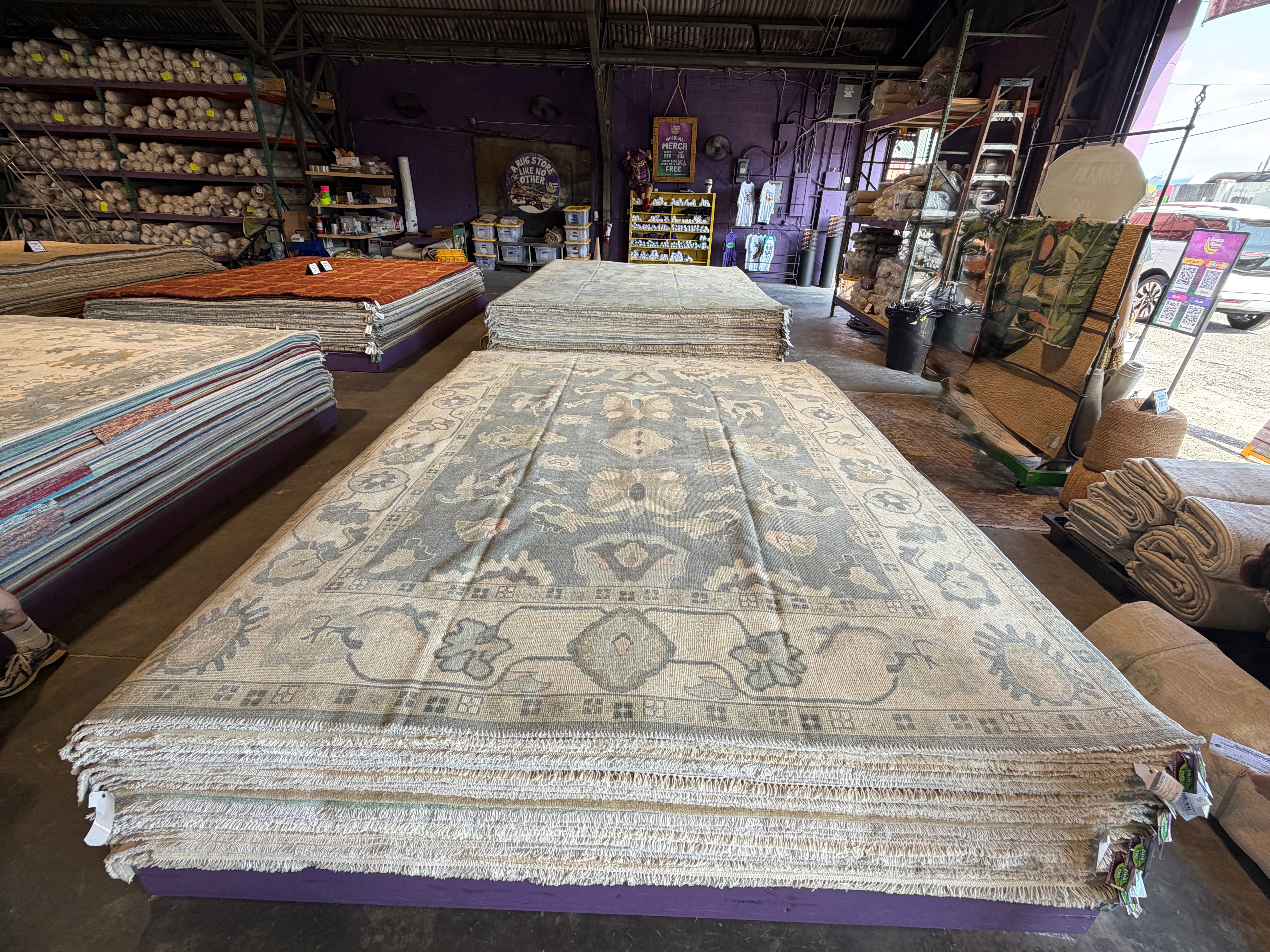 Glenda Hersh 8.7x11.7 Blue and Green Hand-Knotted Oushak