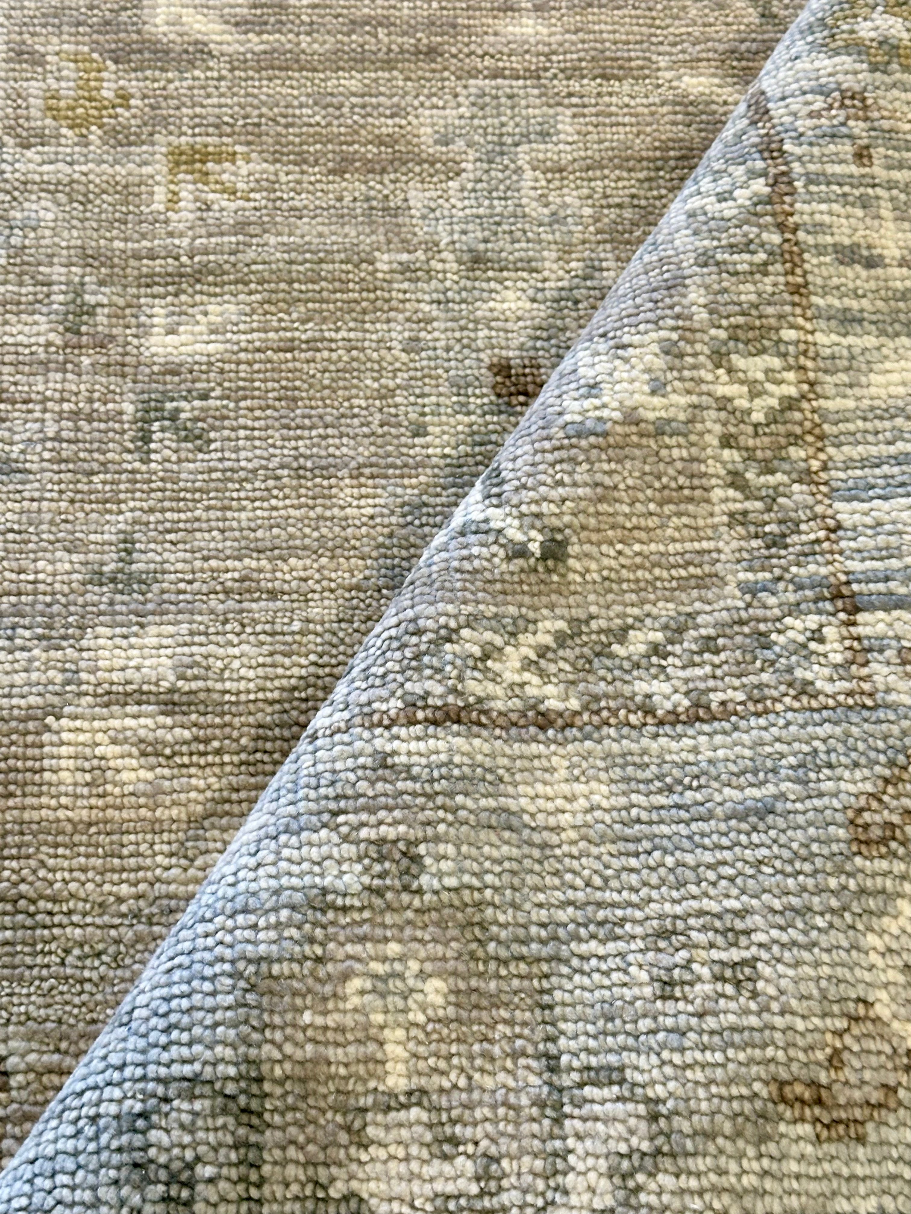 Robyn Menter 8x10 Grey and Tan Hand-Knotted Oushak Rug