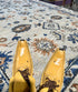 Mazant 8x10 Tan and Grey Hand-Knotted Oushak Rug
