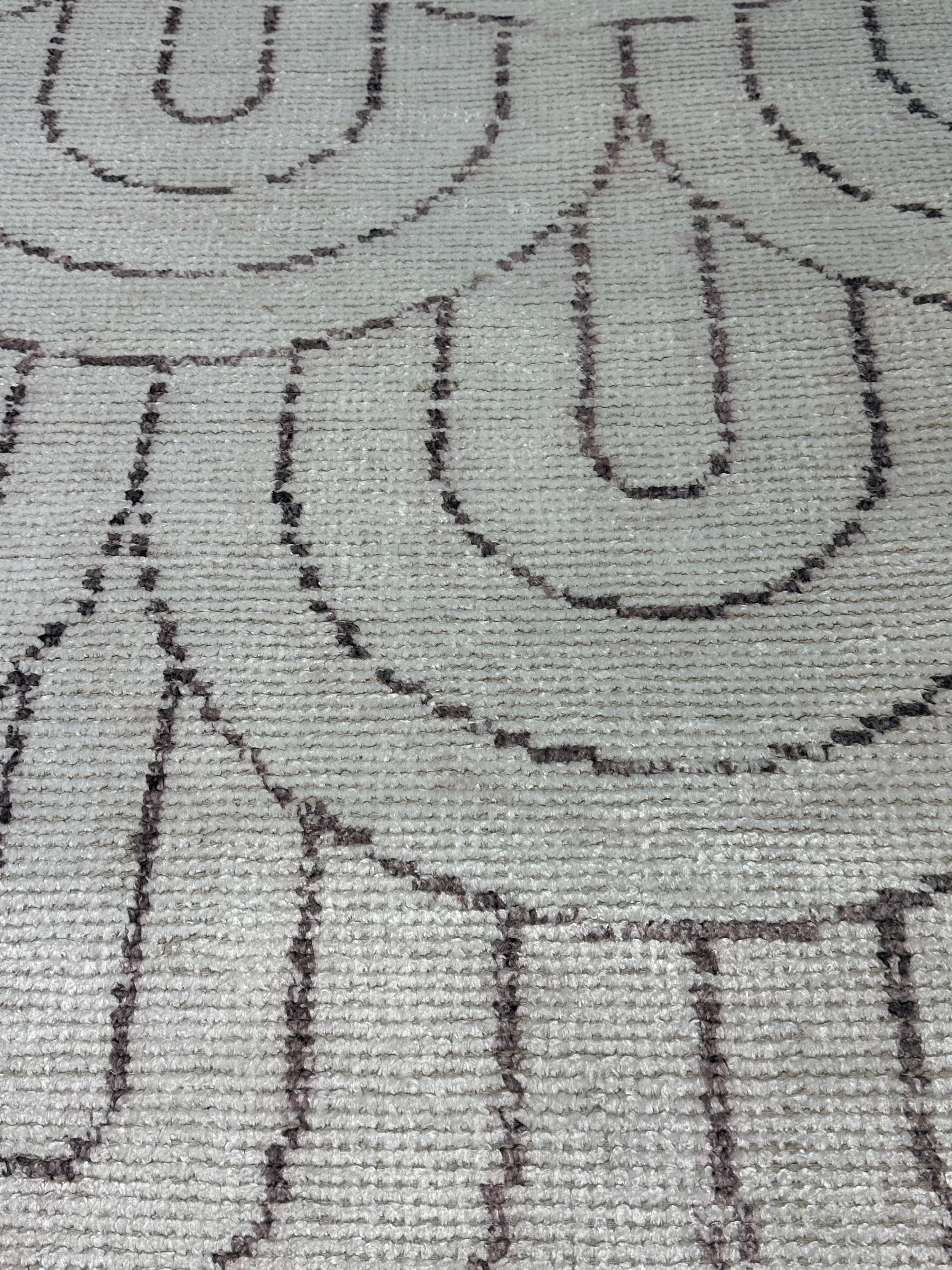 Ben Lester 4.6x6.6 Ivory Hand-Knotted Modern Style Rug