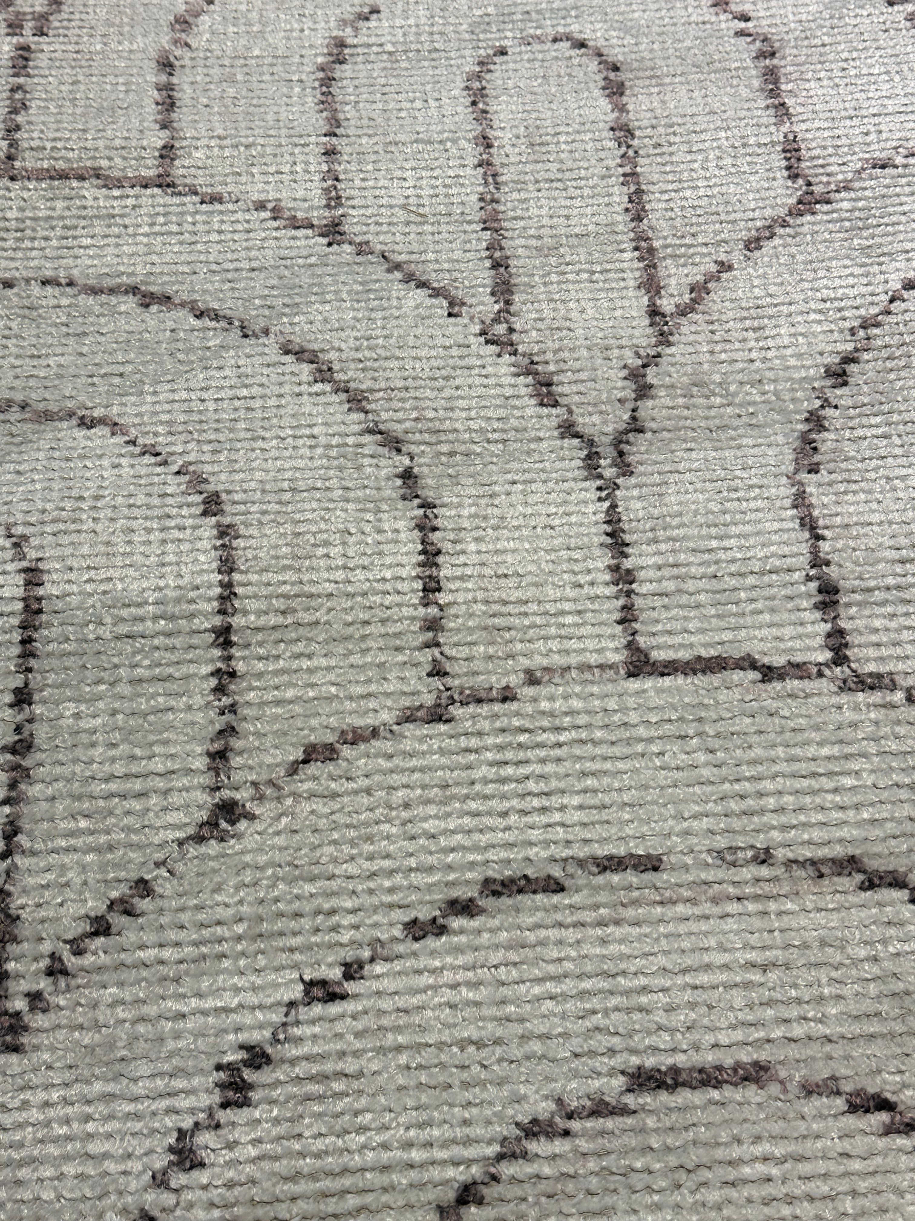 Ben Lester 4.6x6.6 Ivory Hand-Knotted Modern Style Rug