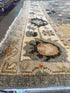 Marina Cicogna 9x12 Grey and Ivory Hand-Knotted Oushak Rug
