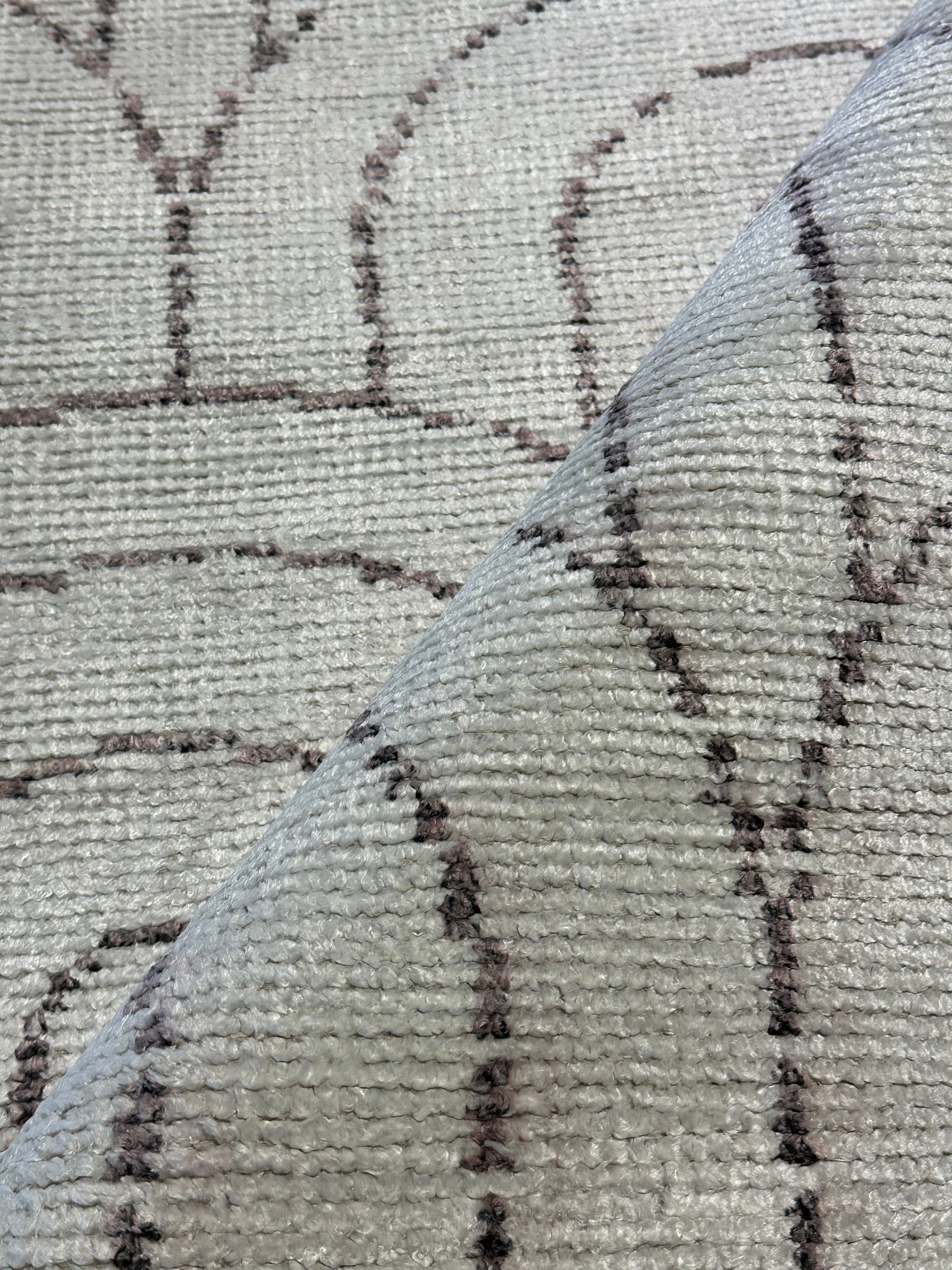 Ben Lester 4.6x6.6 Ivory Hand-Knotted Modern Style Rug