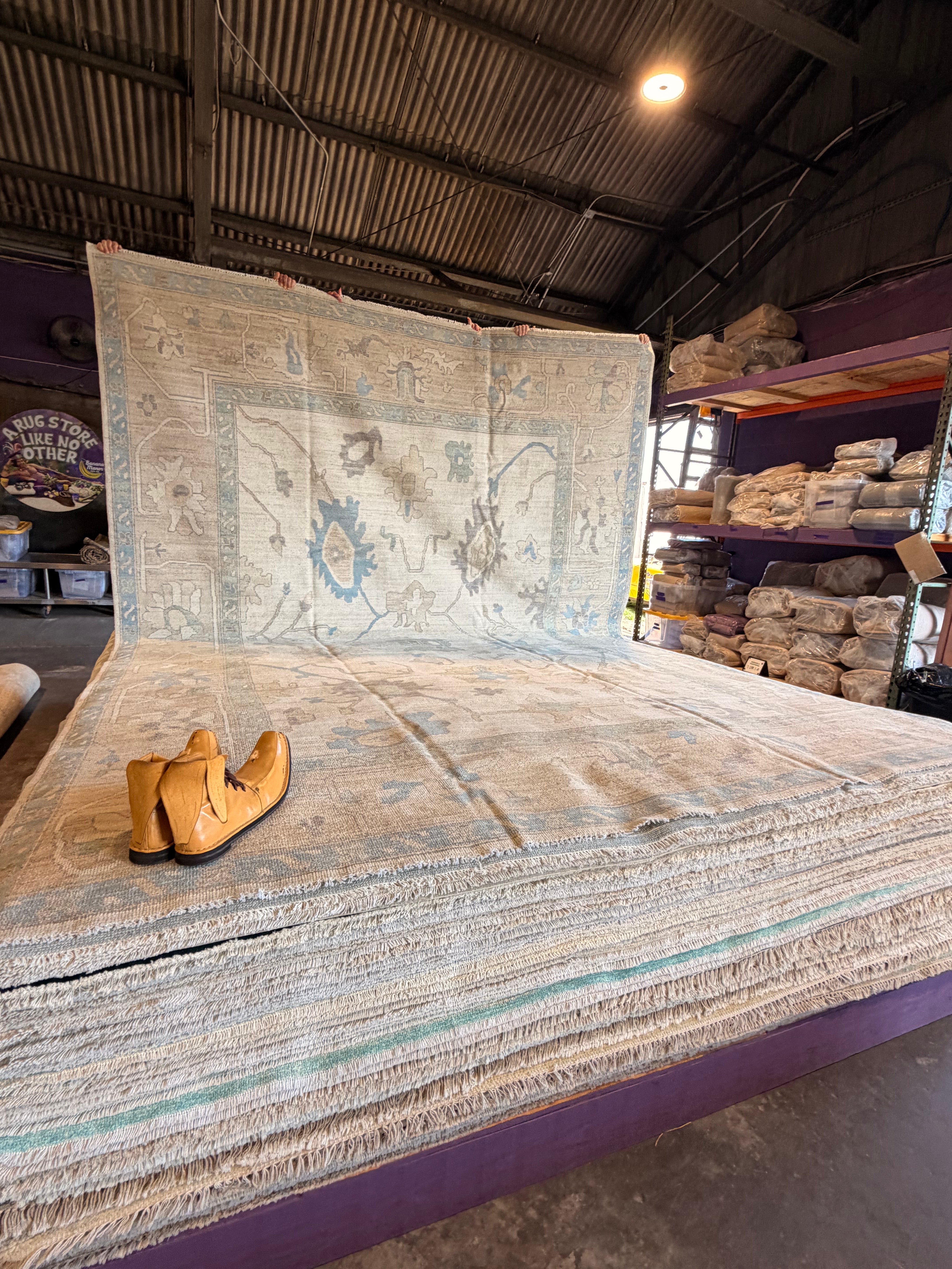 Jessie Solomon 9.8x13.8 Cream Hand-Knotted Oushak