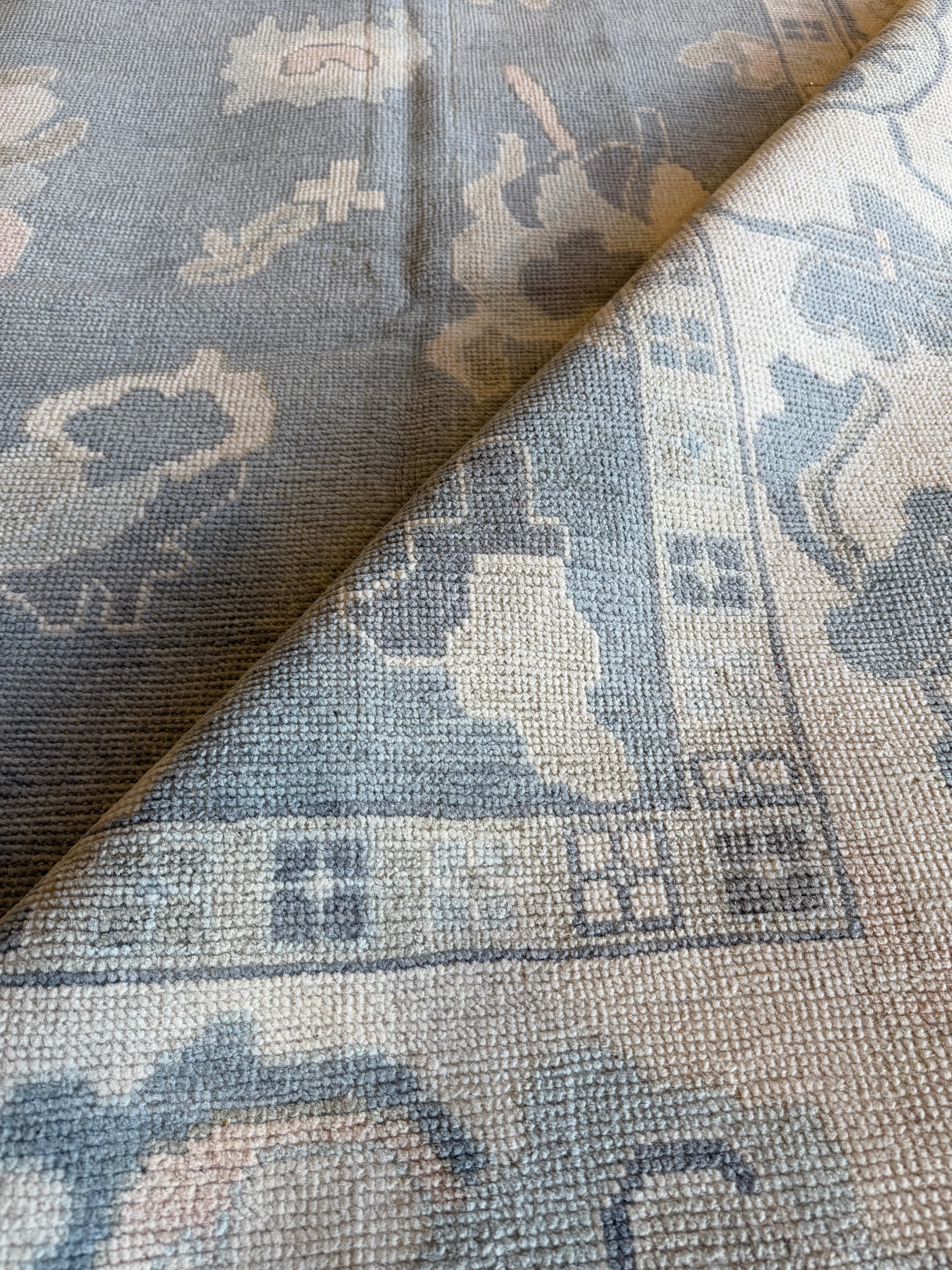 Chrissy Leoni 9x11.9 Blue Hand-Knotted Oushak