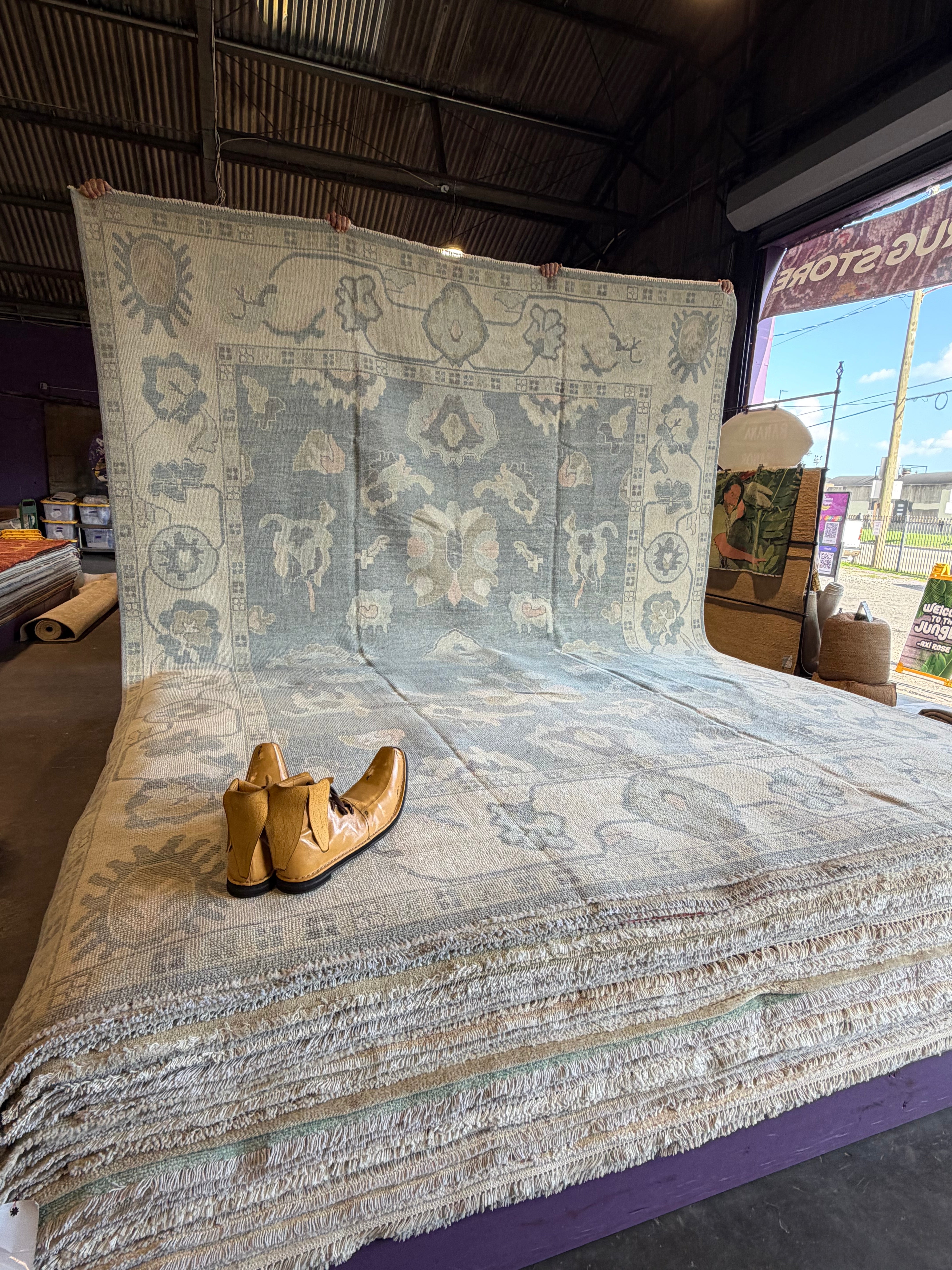 Chrissy Leoni 9x11.9 Blue Hand-Knotted Oushak