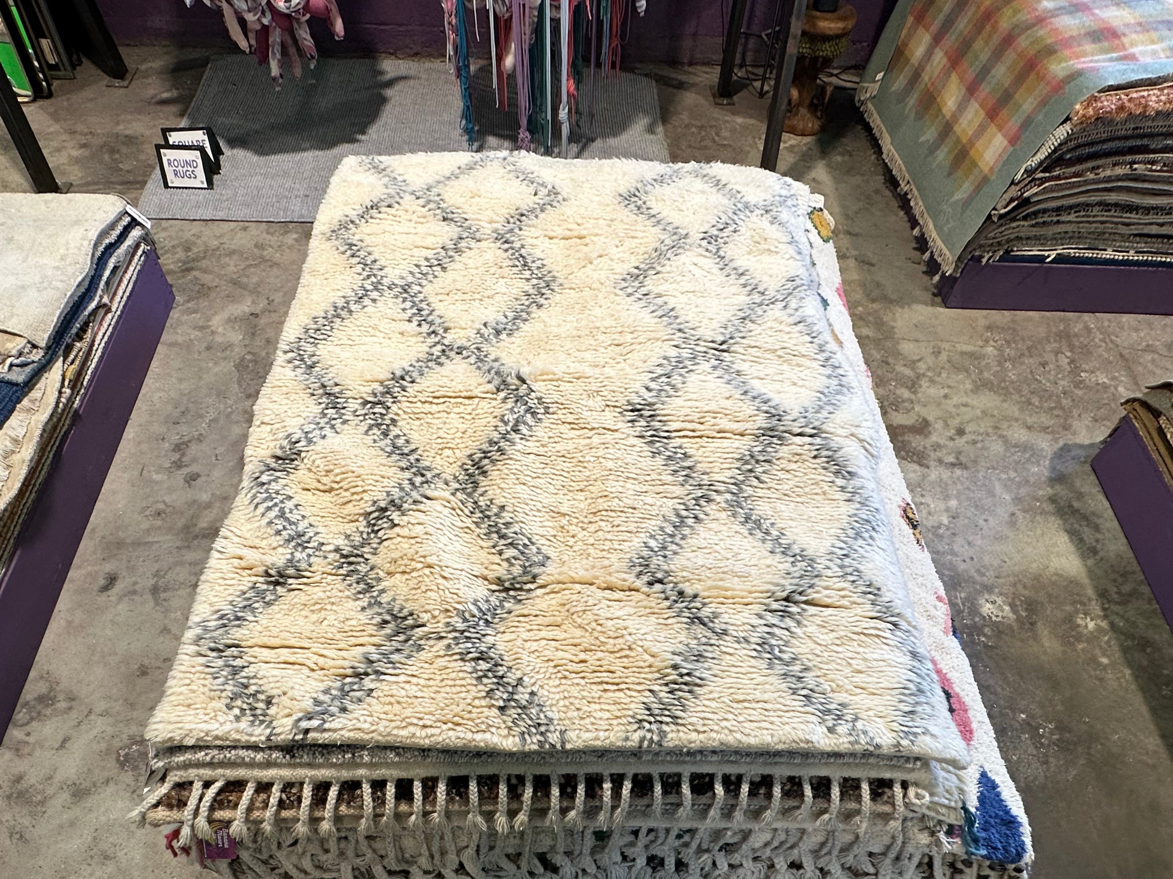 Daniel Anthony 4.6x6.6 Beige Hand-Knotted Moroccan Style Rug