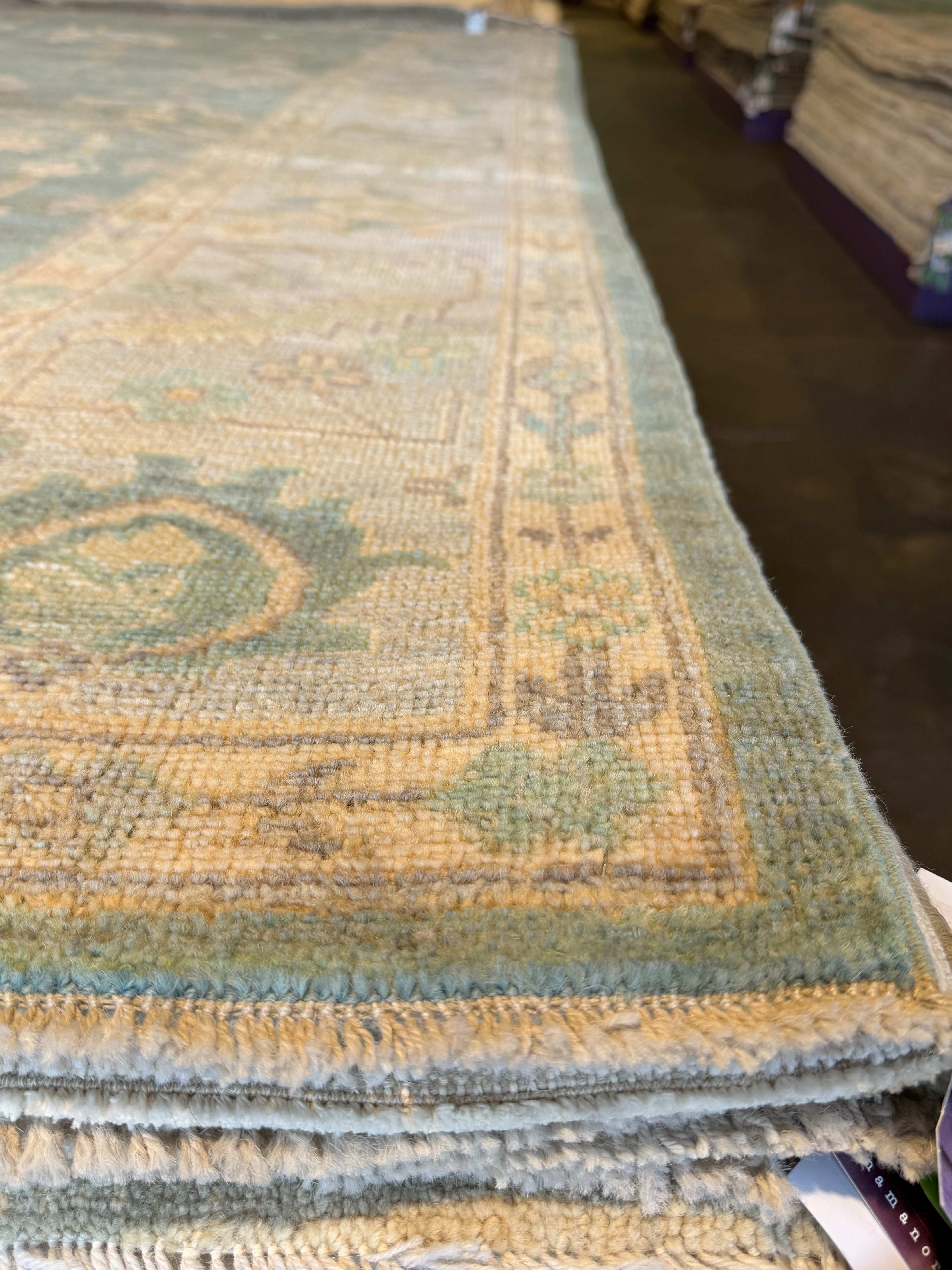 Megan Hutton 8.2x9.11 Blue Afghani Whitewashed Oushak