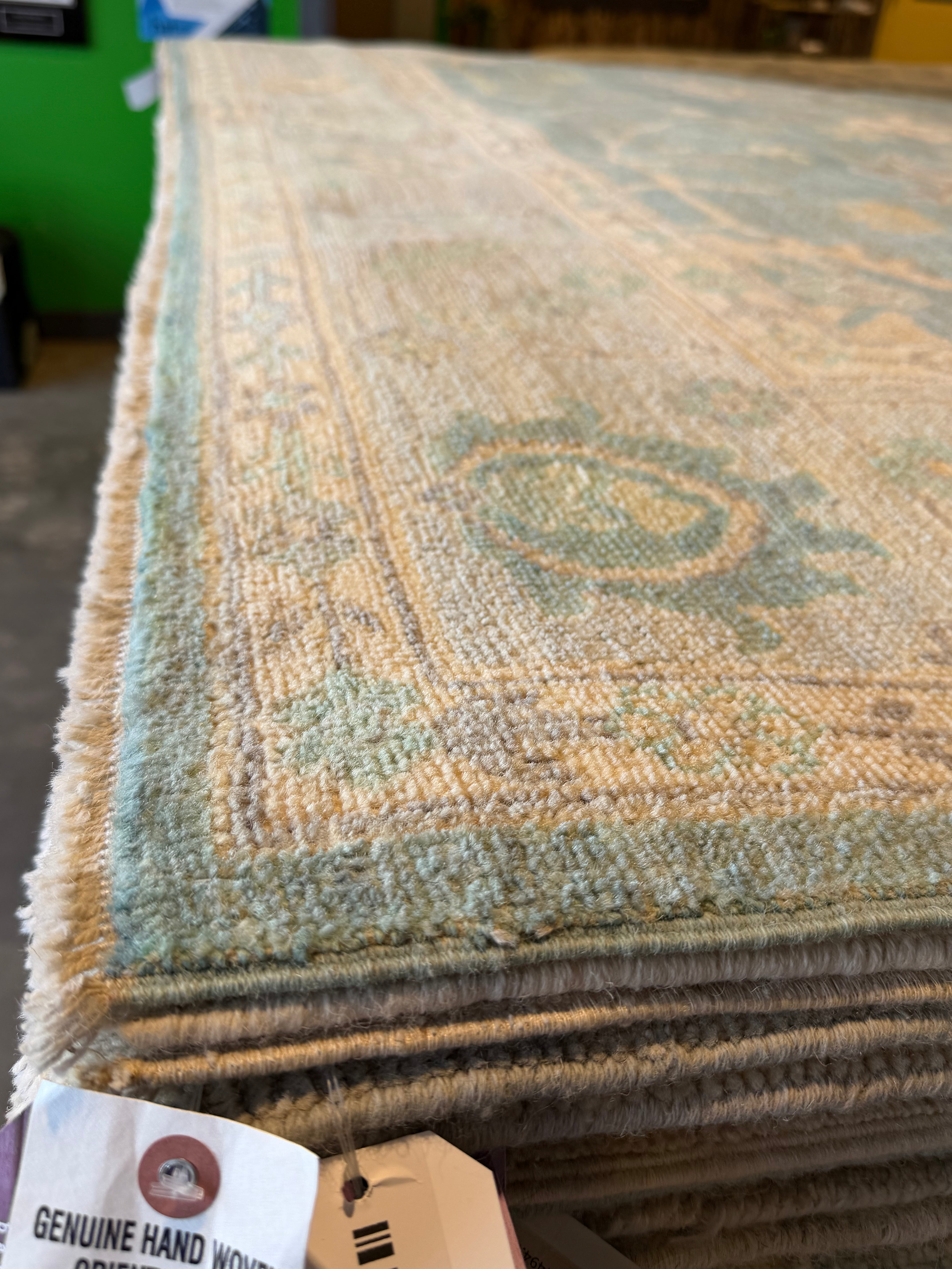 Megan Hutton 8.2x9.11 Blue Afghani Whitewashed Oushak