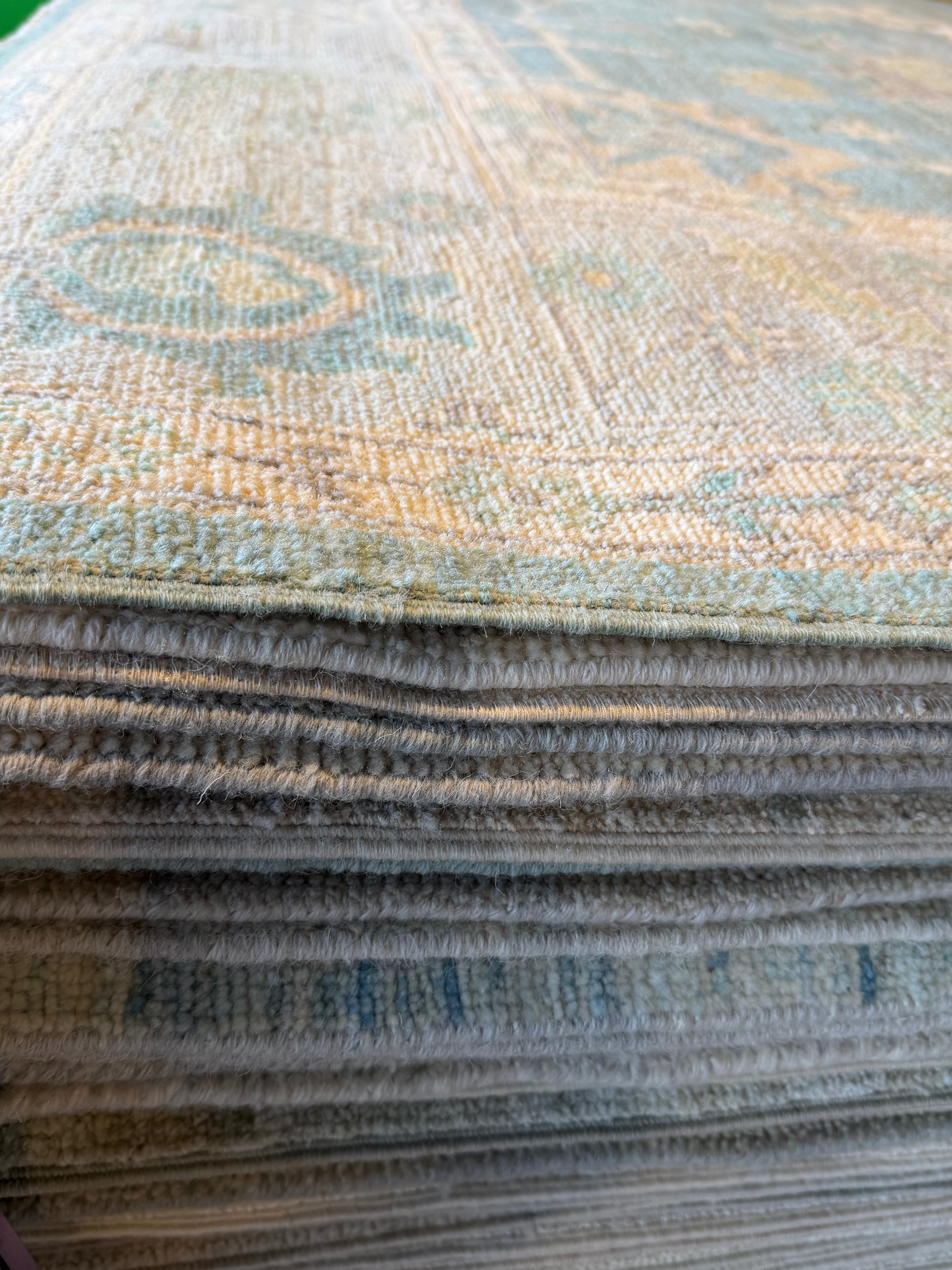 Megan Hutton 8.2x9.11 Blue Afghani Whitewashed Oushak