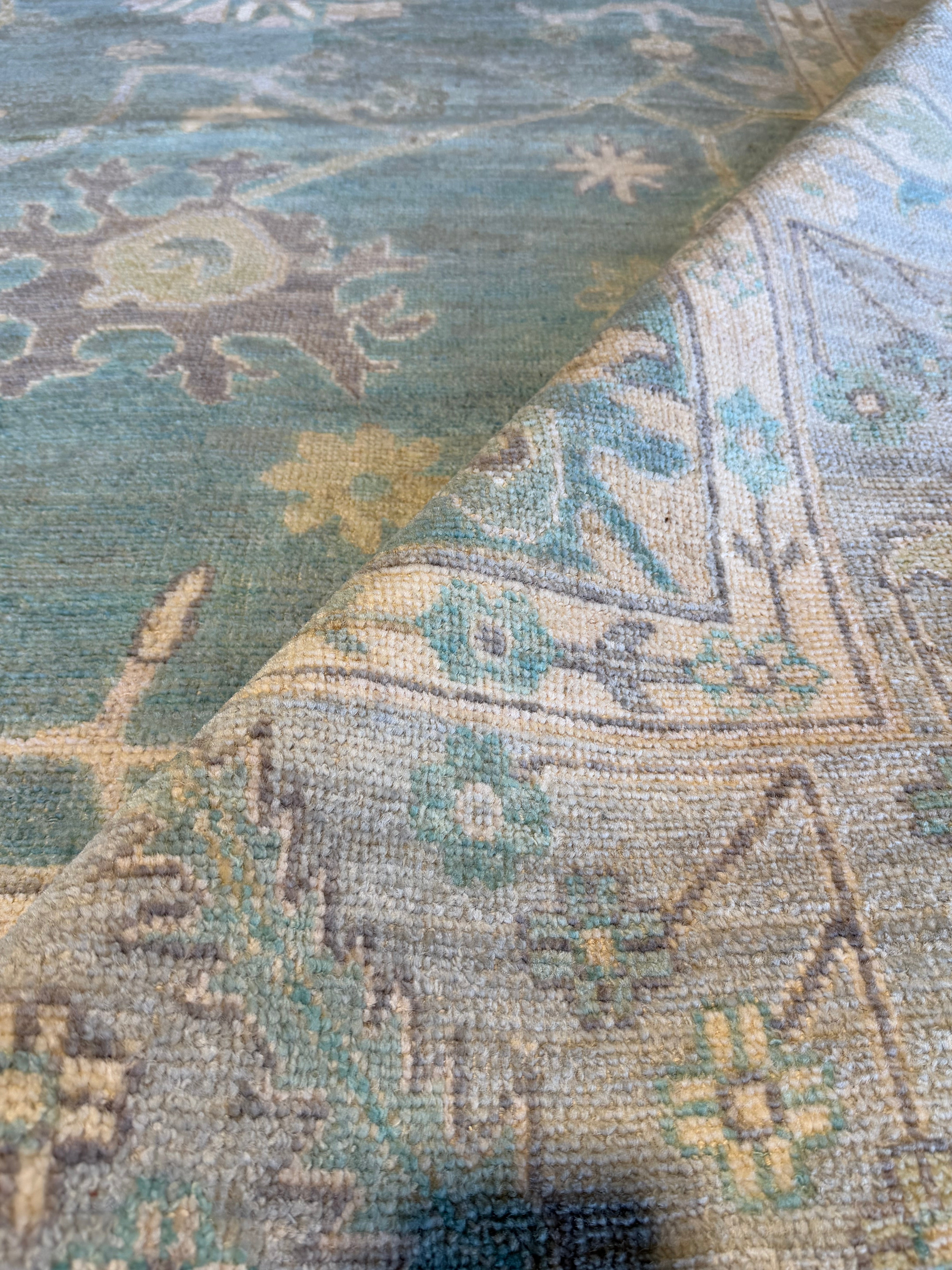 Megan Hutton 8.2x9.11 Blue Afghani Whitewashed Oushak